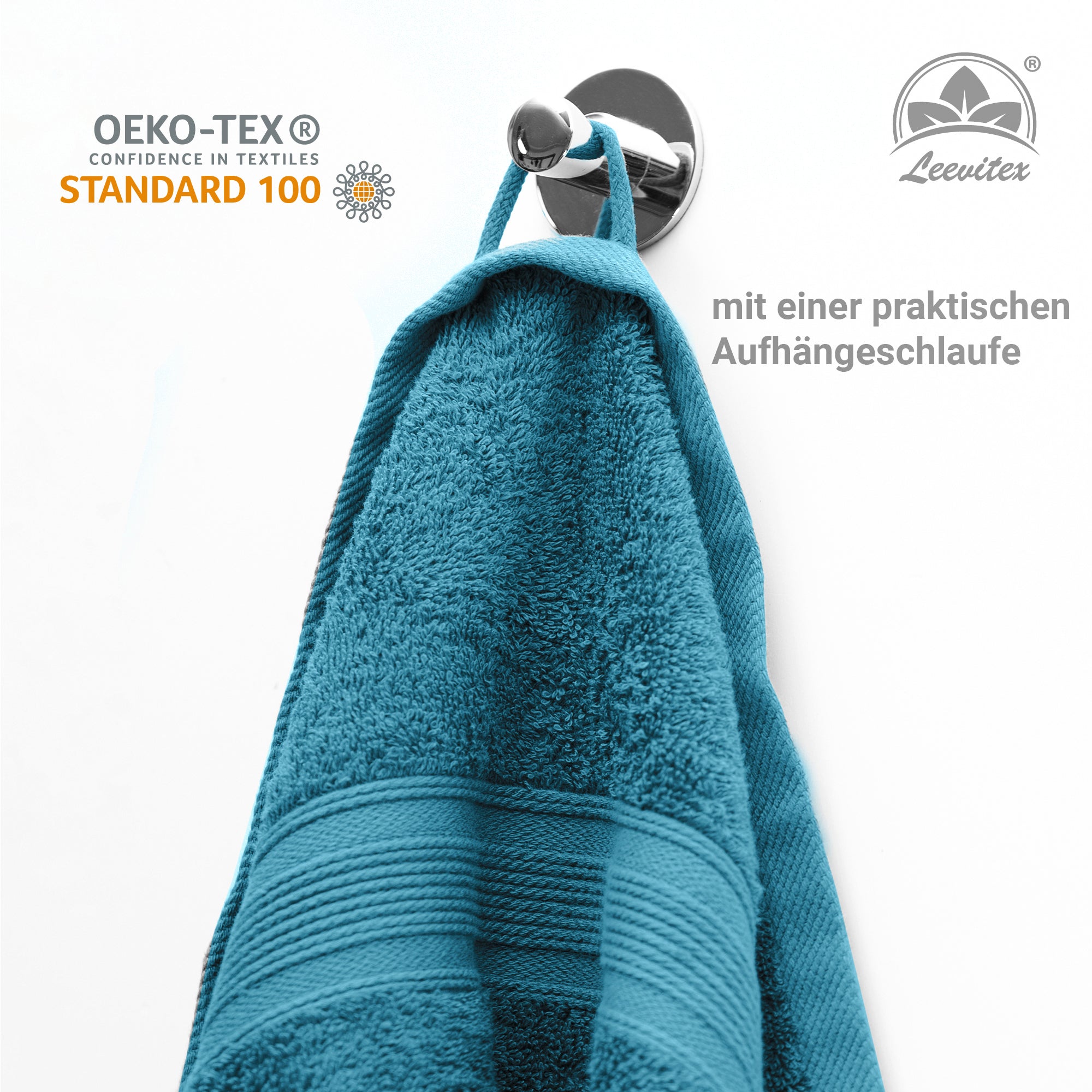 Handtücher von Leevitex – 4er Set, 100% Baumwolle, 50 x 100 cm, weich und saugfähig