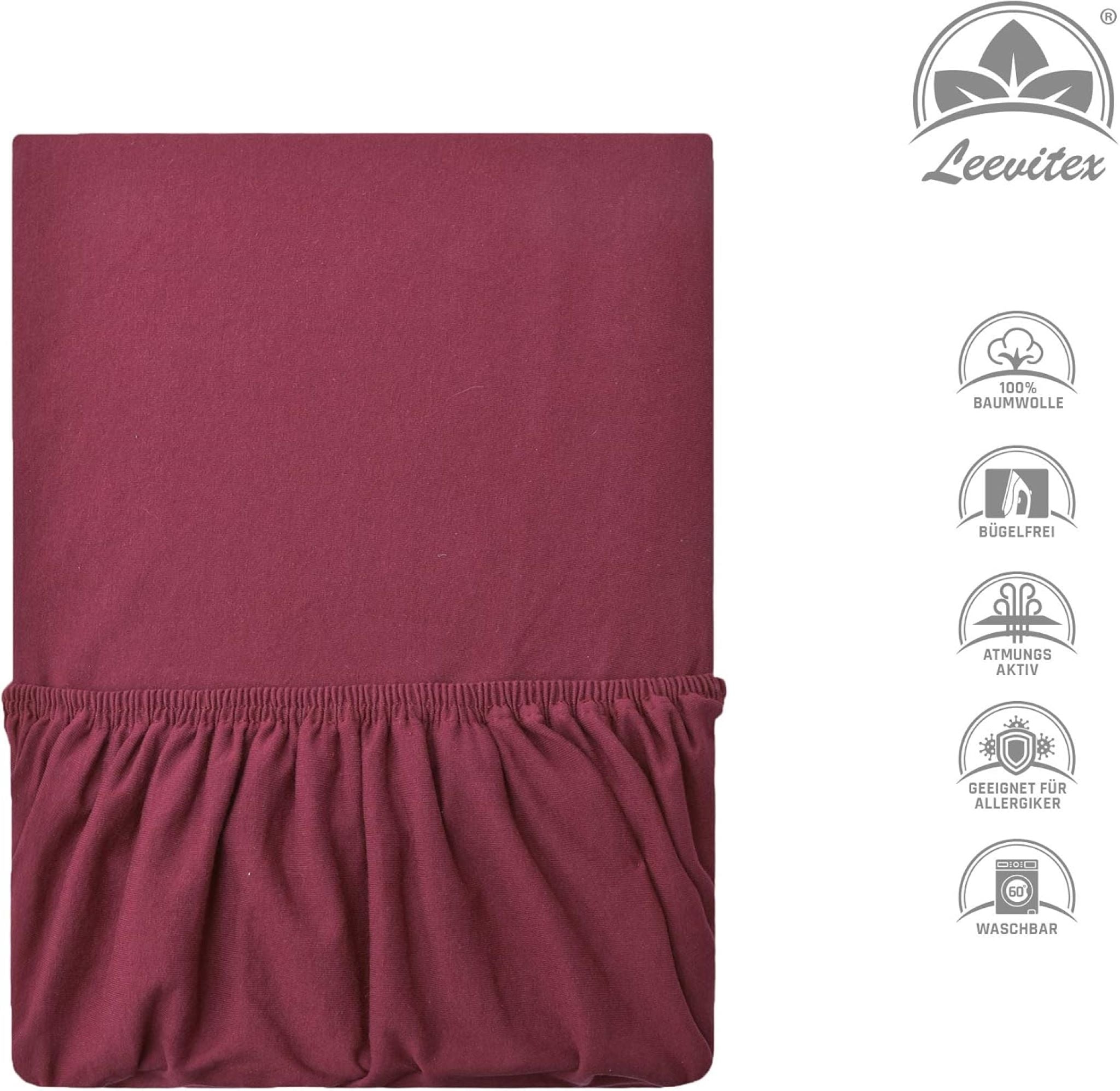 Kinderspannbettlaken von Leevitex im 2er Pack – 100% Jersey-Baumwolle, 70 x 140 cm
