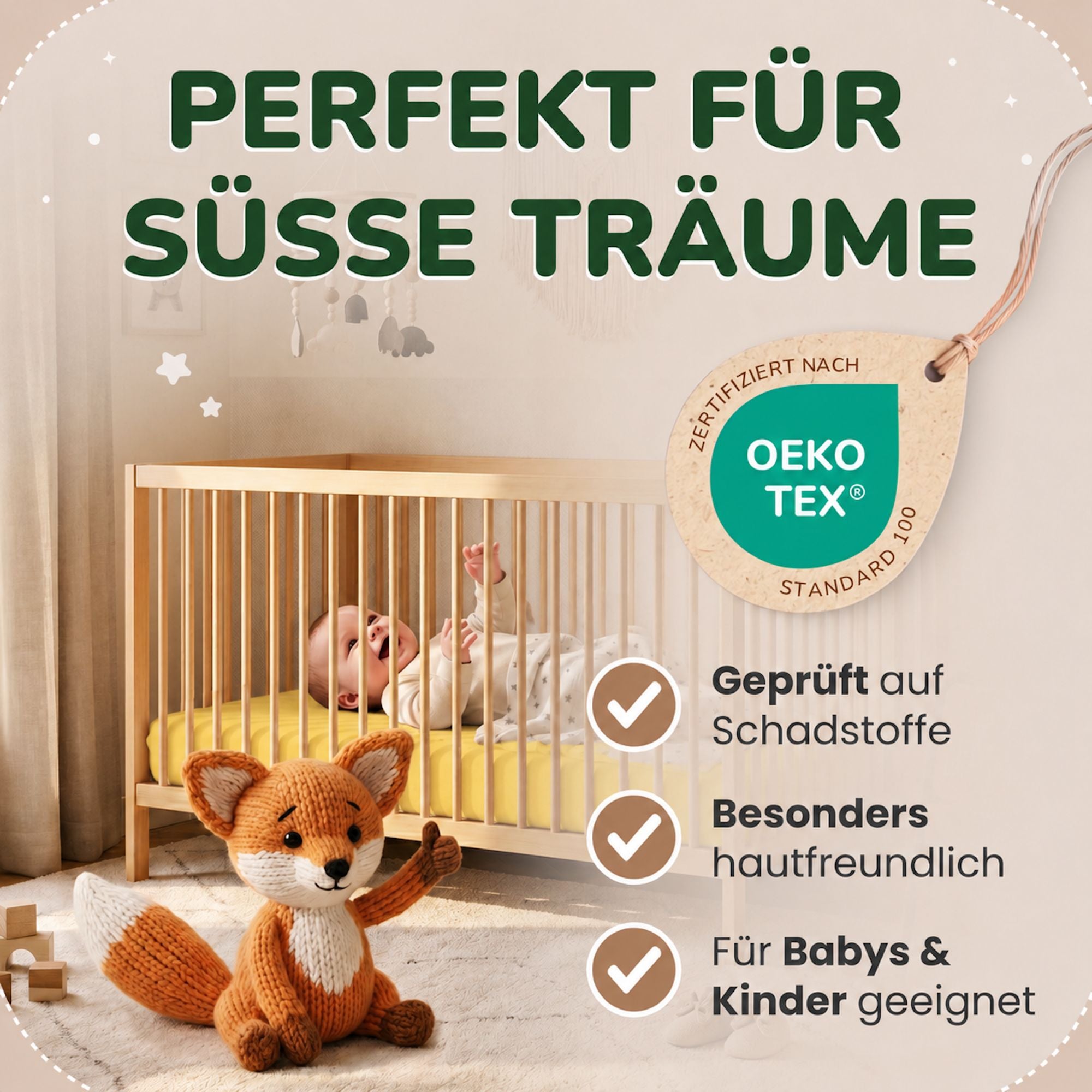 Kinderspannbettlaken von Leevitex im 2er Pack – 100% Jersey-Baumwolle, 70 x 140 cm