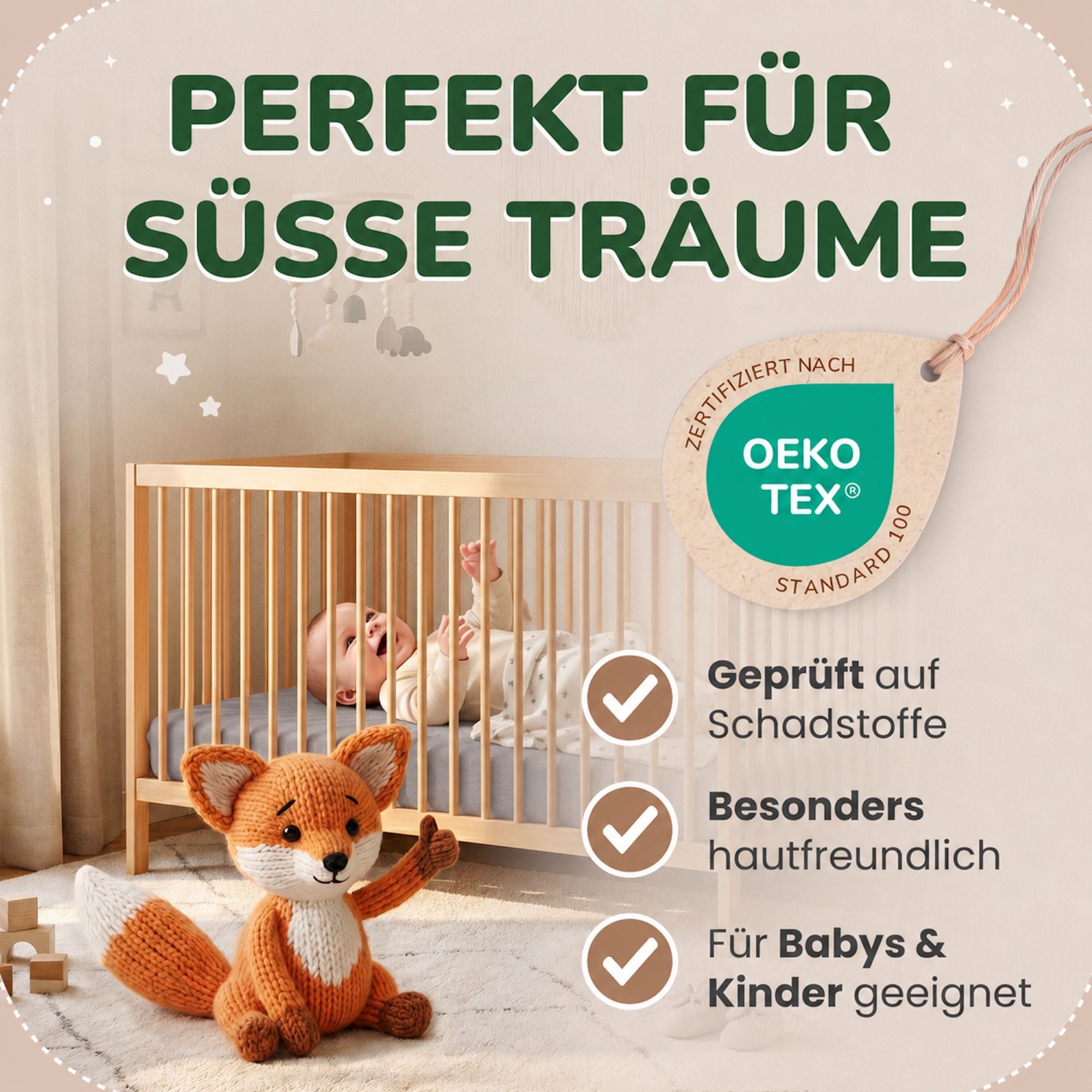 Kinderspannbettlaken von Leevitex im 2er Pack – 100% Jersey-Baumwolle, 70 x 140 cm