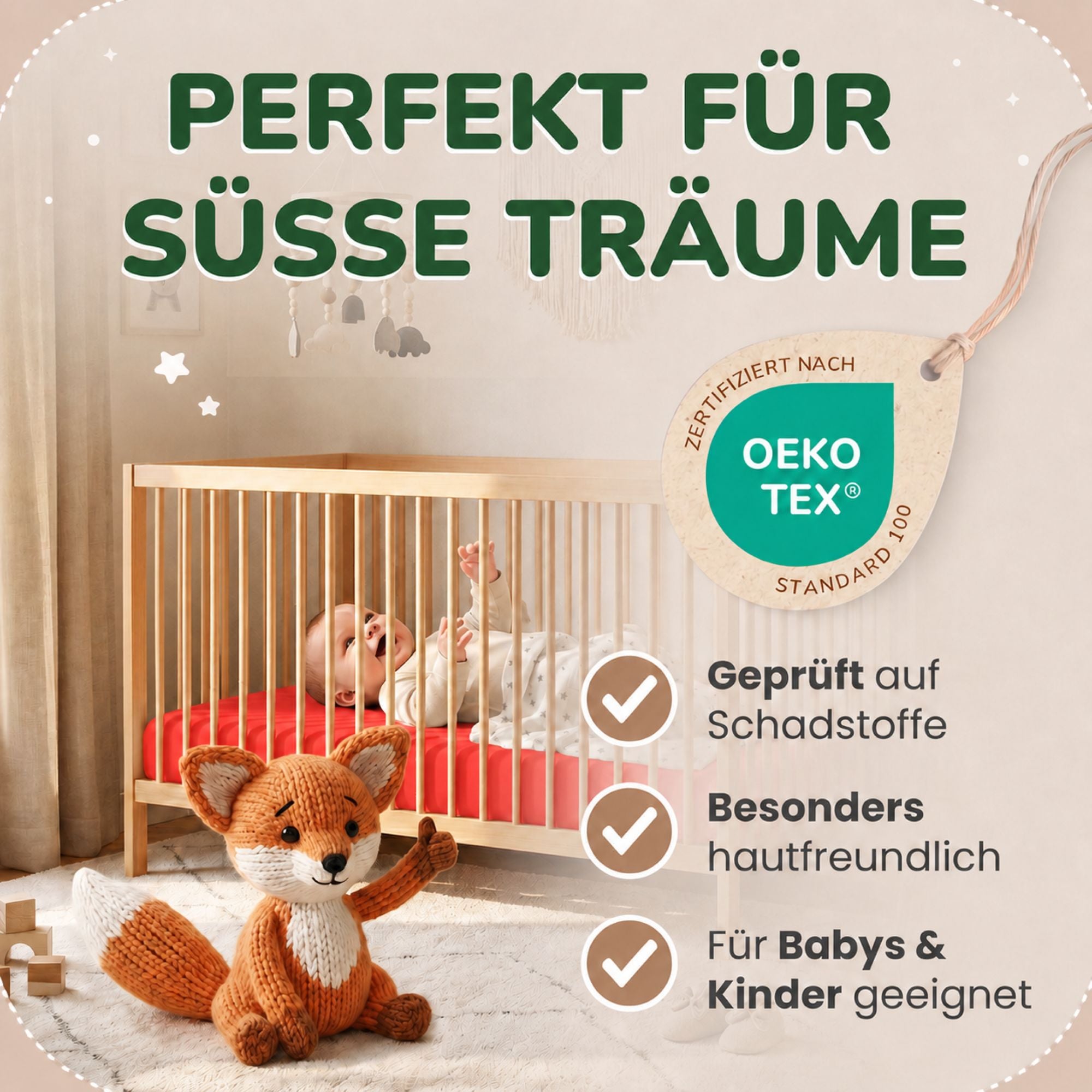 Kinderspannbettlaken von Leevitex im 2er Pack – 100% Jersey-Baumwolle, 70 x 140 cm
