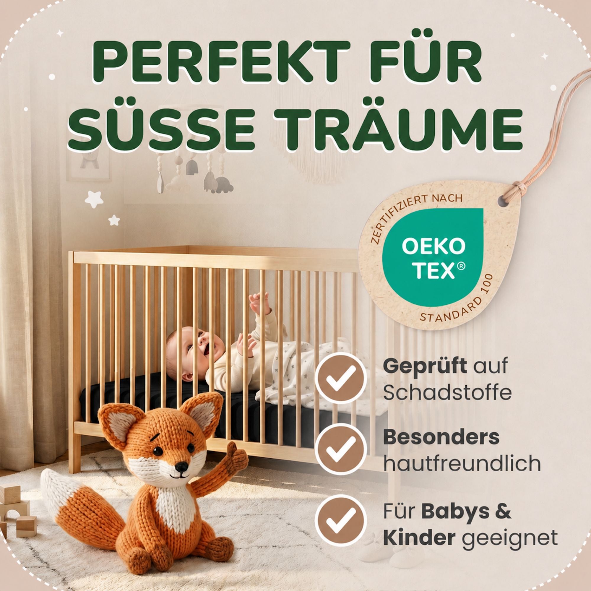 Kinderspannbettlaken von Leevitex im 2er Pack – 100% Jersey-Baumwolle, 70 x 140 cm