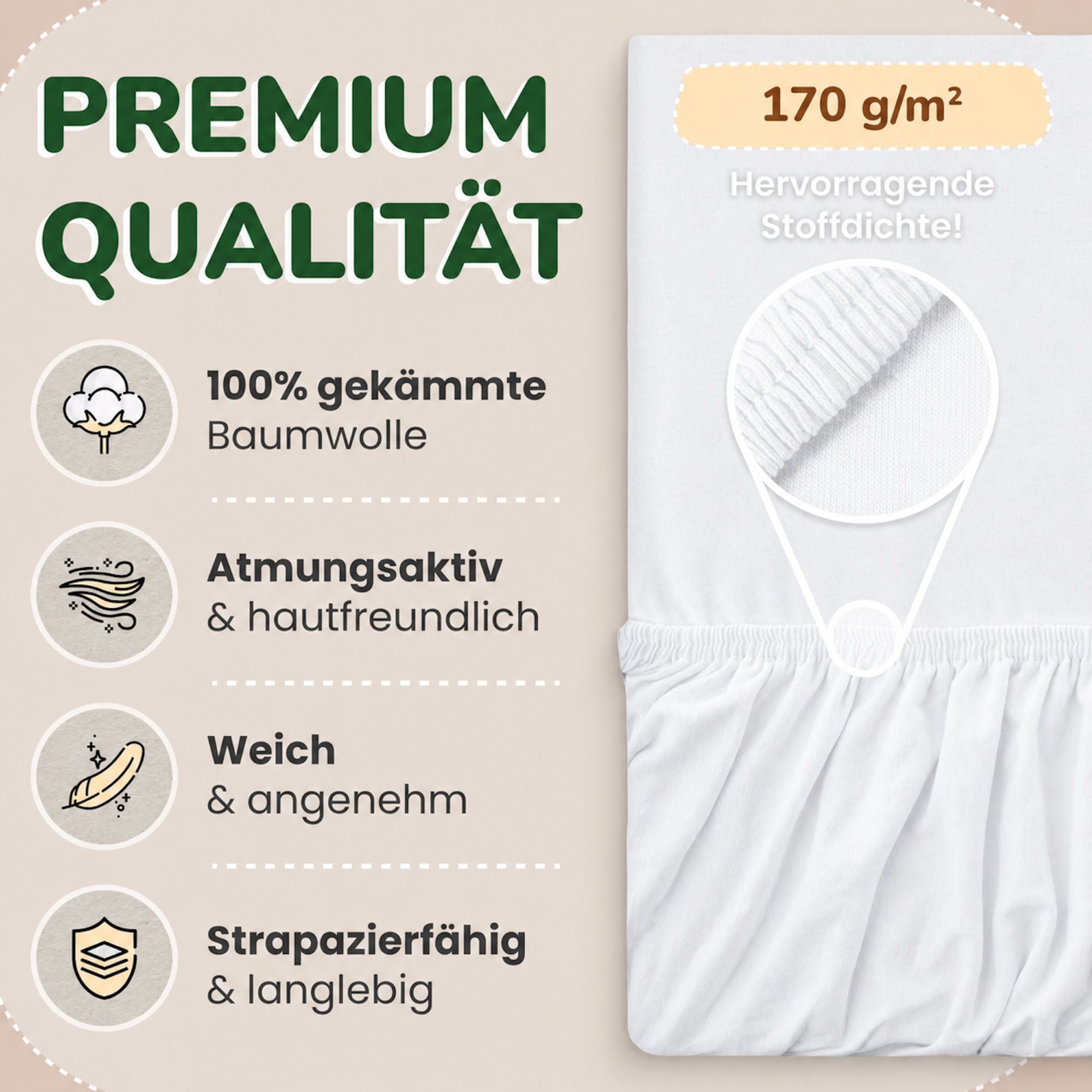 Kinderspannbettlaken von Leevitex im 2er Pack – 100% Jersey-Baumwolle, 70 x 140 cm