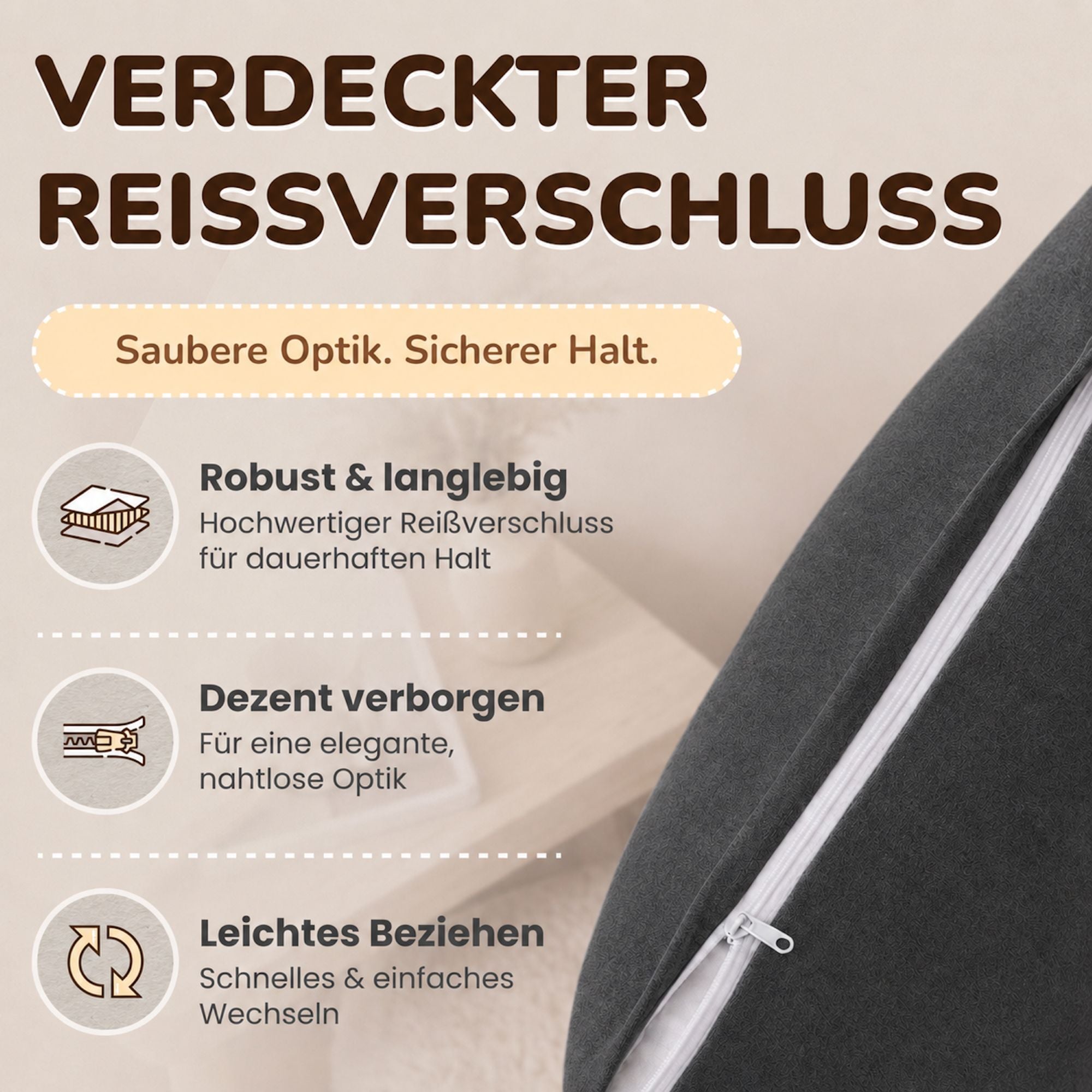 Kissenbezüge 2er Set 40x80 cm - 100% Baumwolle, stilvoll und gemütlich