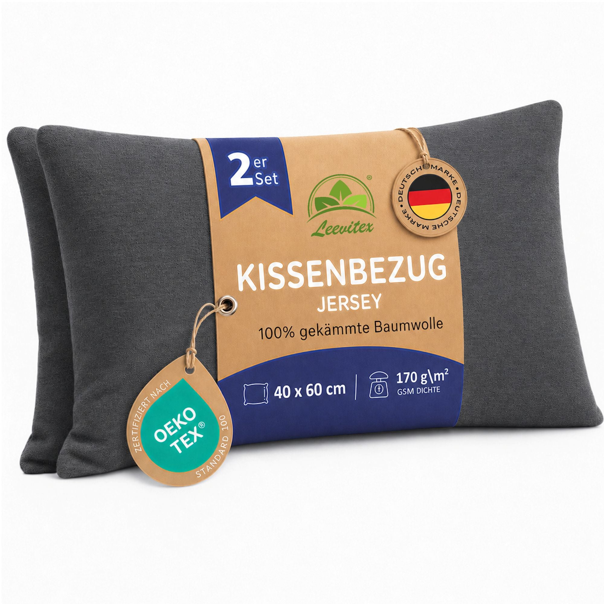 Kissenbezüge 2er Set 40x60 cm - 100% Baumwolle, stilvoll und gemütlich