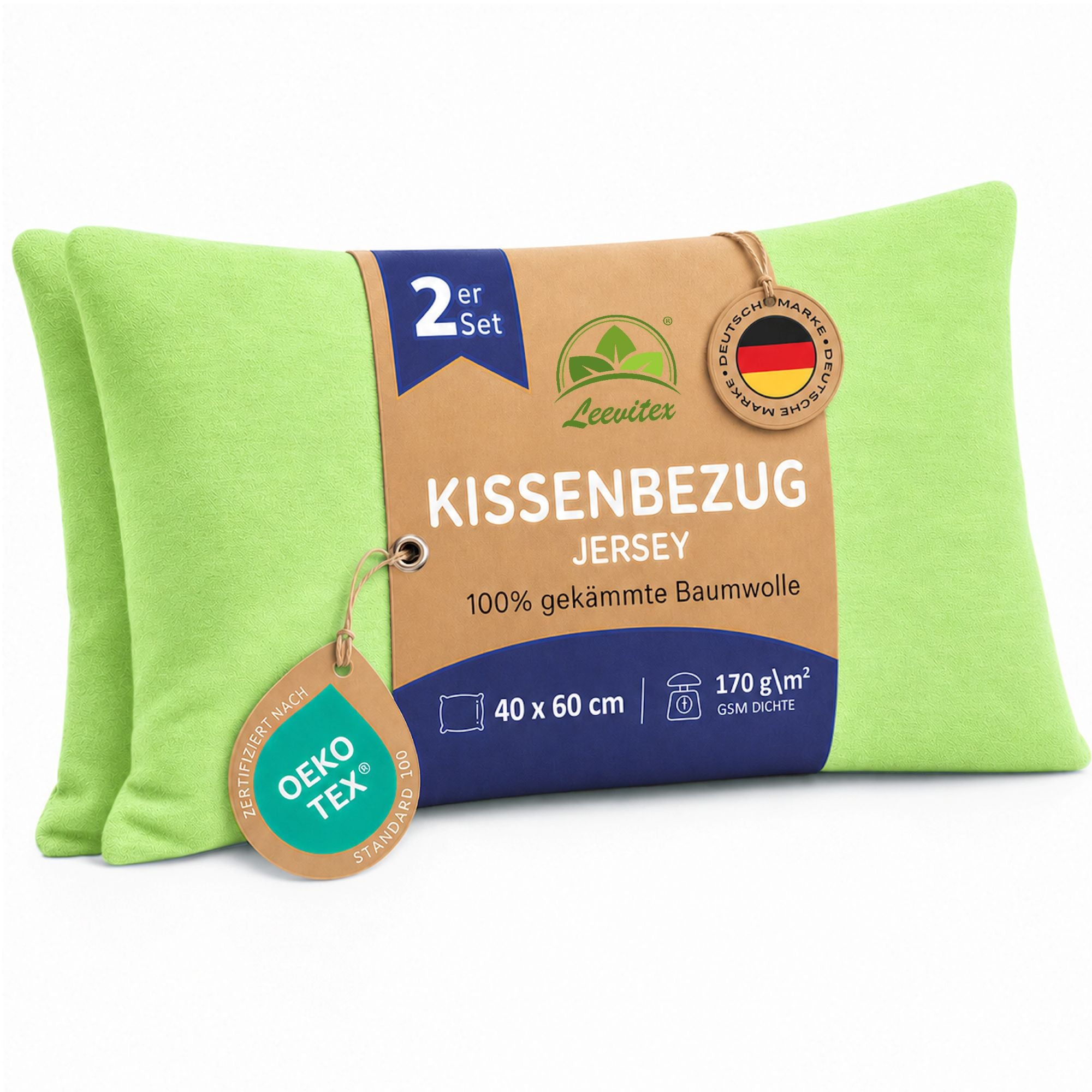 Kissenbezüge 2er Set 40x60 cm - 100% Baumwolle, stilvoll und gemütlich