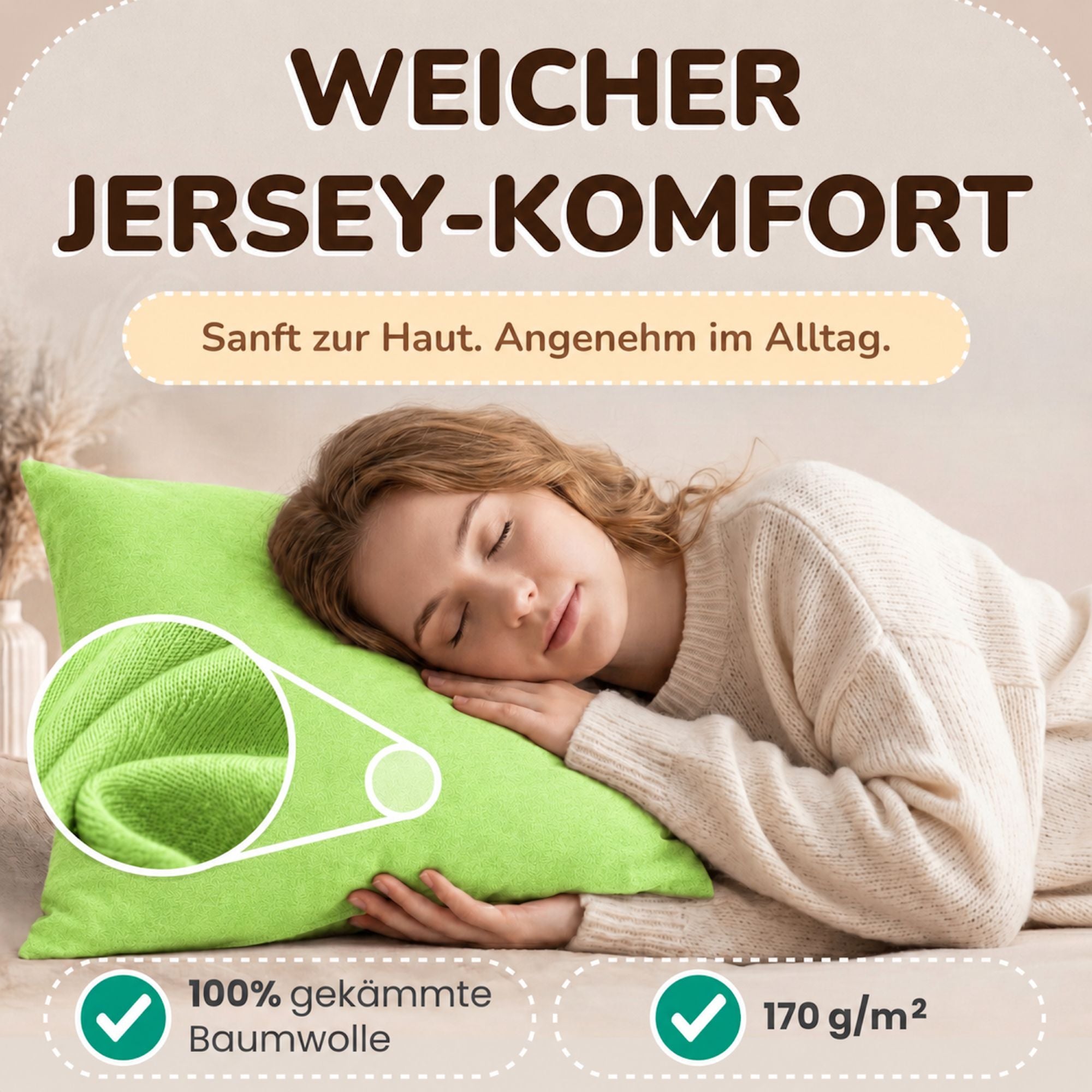 Kissenbezüge 2er Set 40x60 cm - 100% Baumwolle, stilvoll und gemütlich