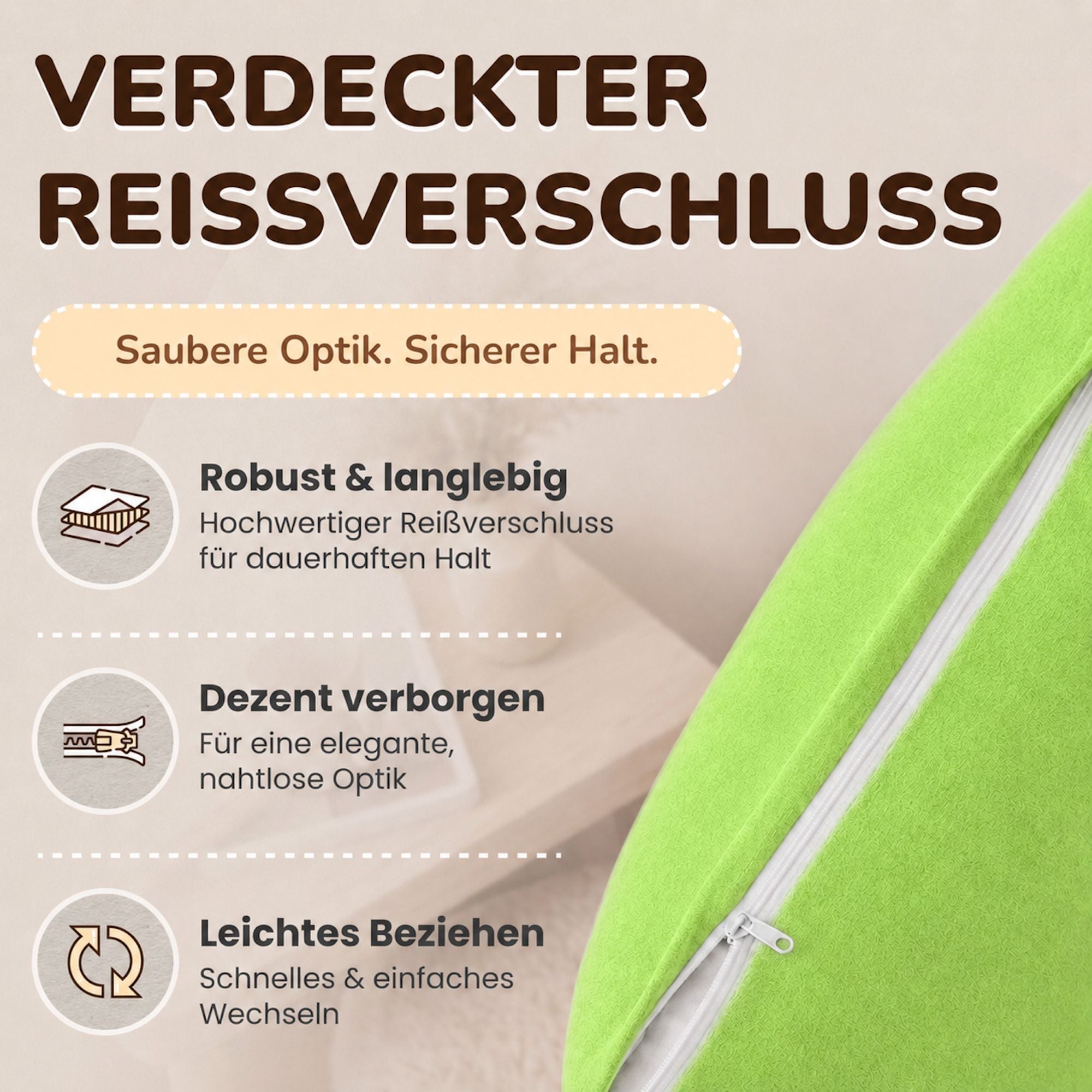 Kissenbezüge 2er Set 40x40 cm - 100% Baumwolle, stilvoll und gemütlich