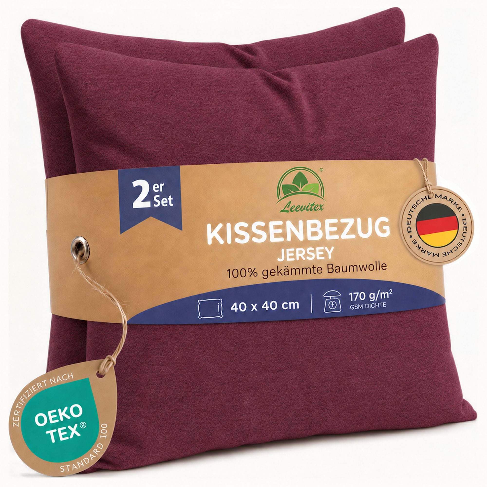 Kissenbezüge 2er Set 40x40 cm - 100% Baumwolle, stilvoll und gemütlich