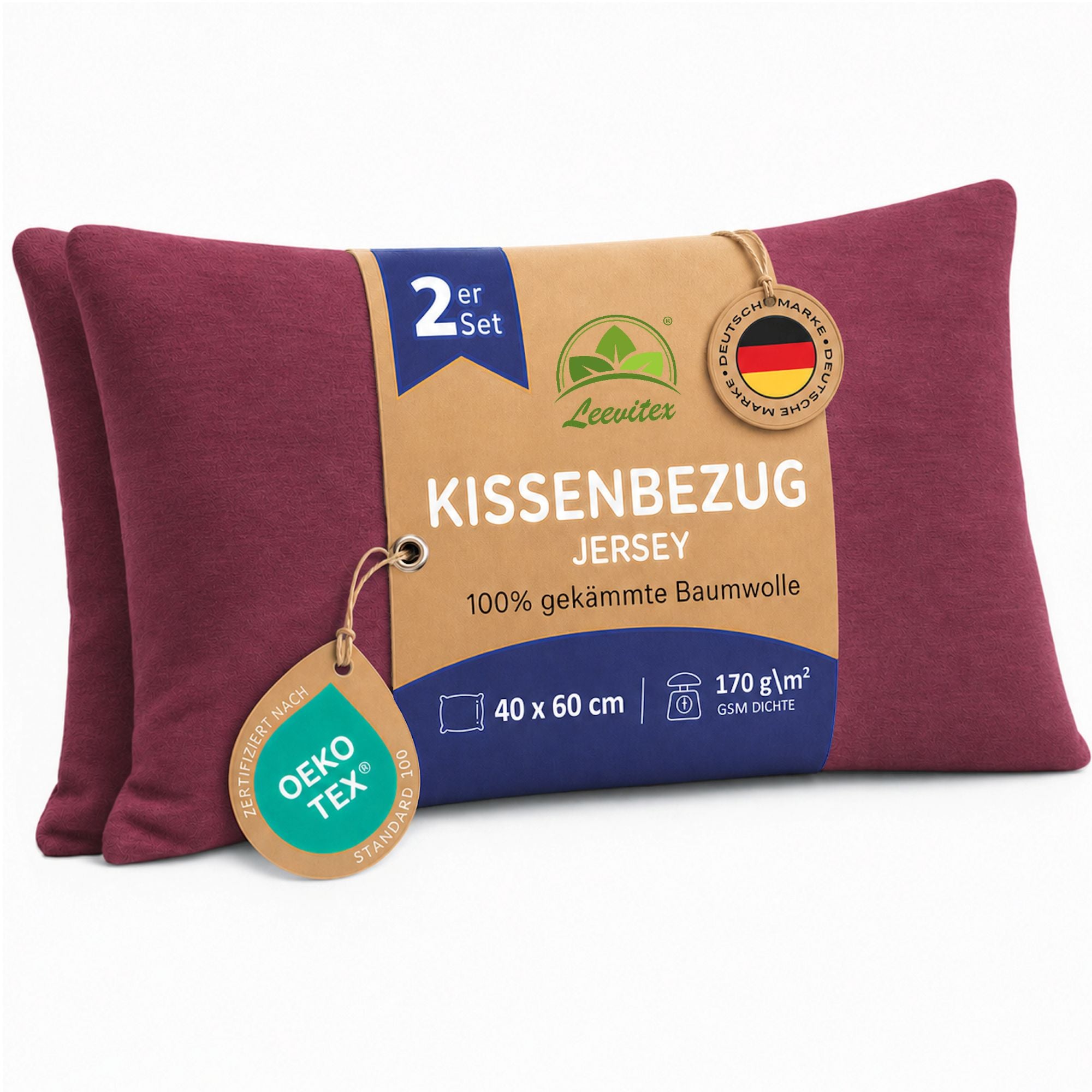 Kissenbezüge 2er Set 40x60 cm - 100% Baumwolle, stilvoll und gemütlich