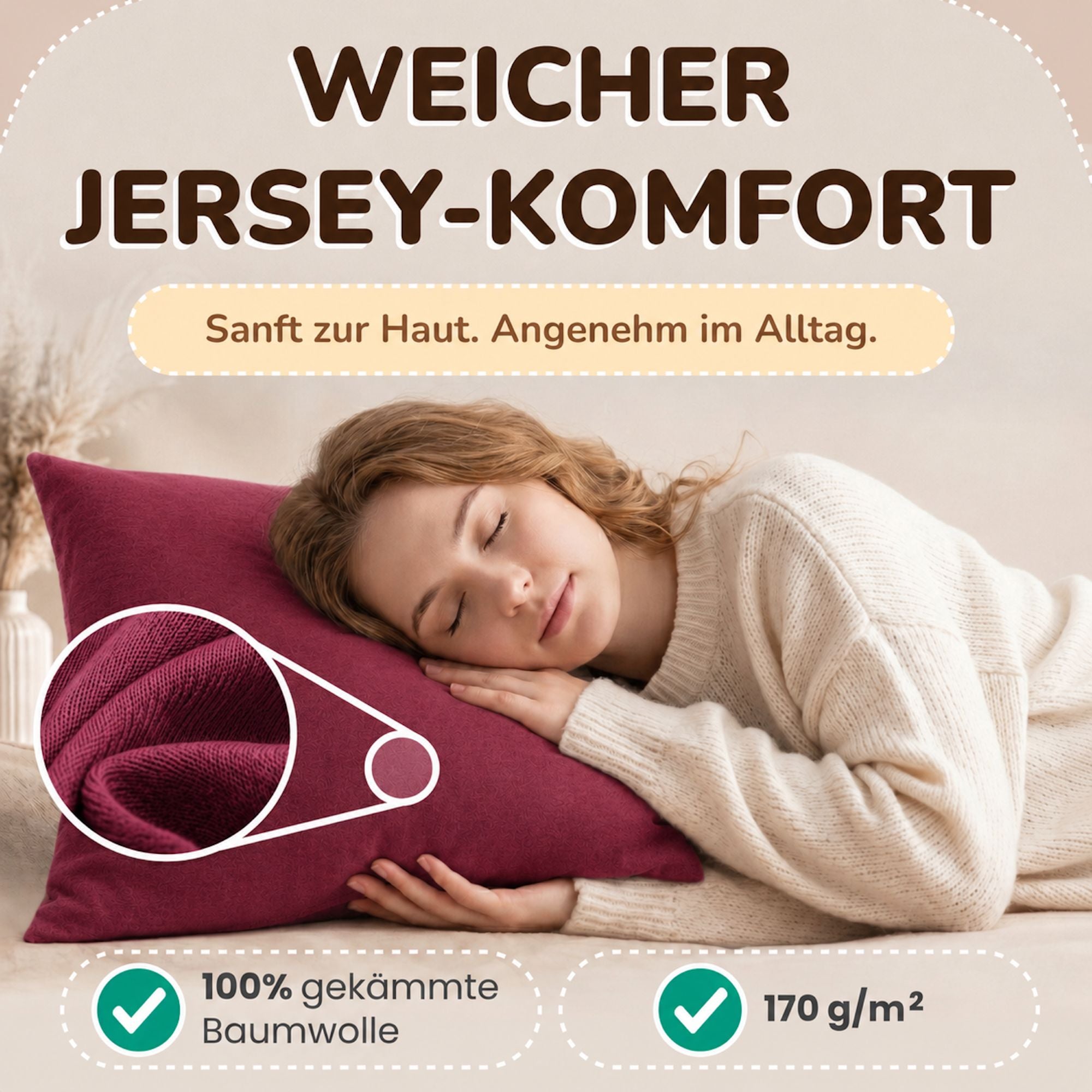 Kissenbezüge 2er Set 40x40 cm - 100% Baumwolle, stilvoll und gemütlich