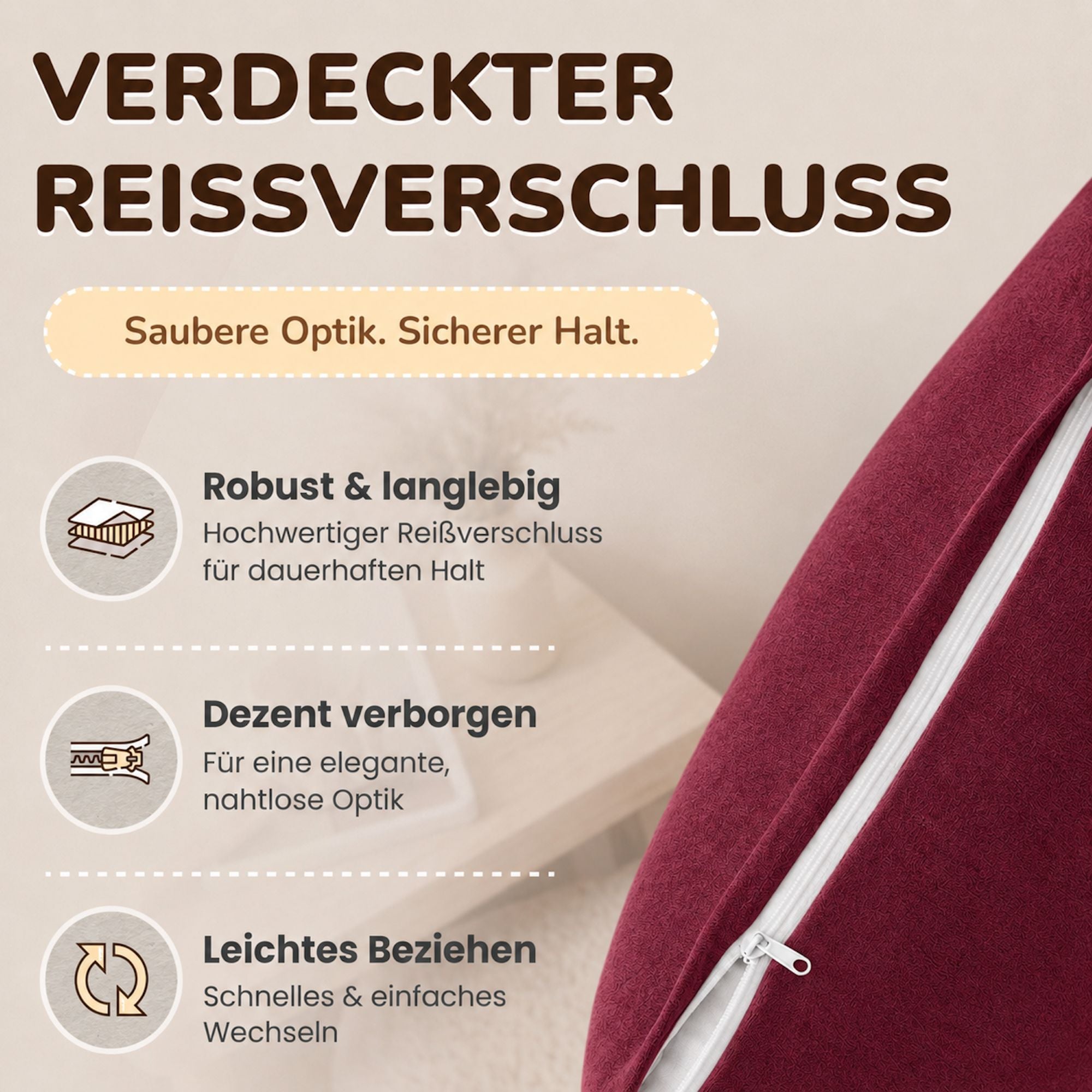 Kissenbezüge 2er Set 40x60 cm - 100% Baumwolle, stilvoll und gemütlich