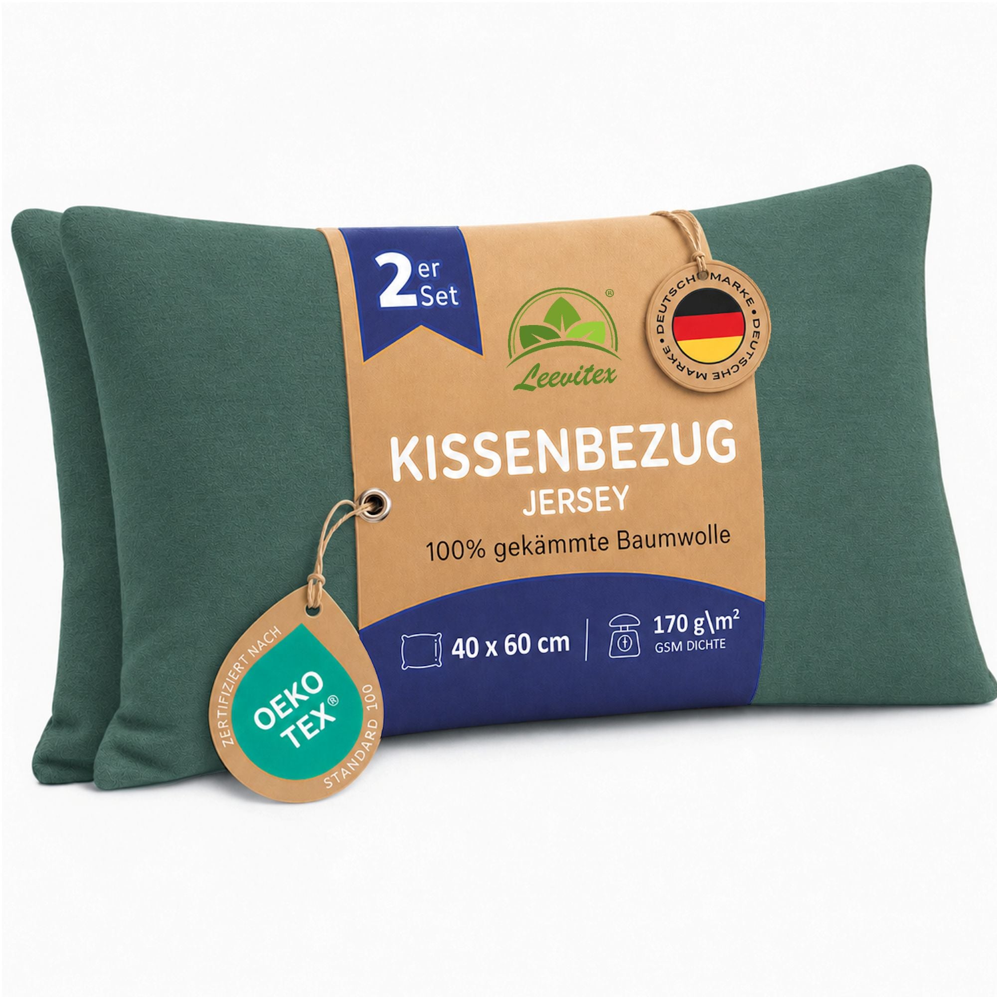 Kissenbezüge 2er Set 40x60 cm - 100% Baumwolle, stilvoll und gemütlich