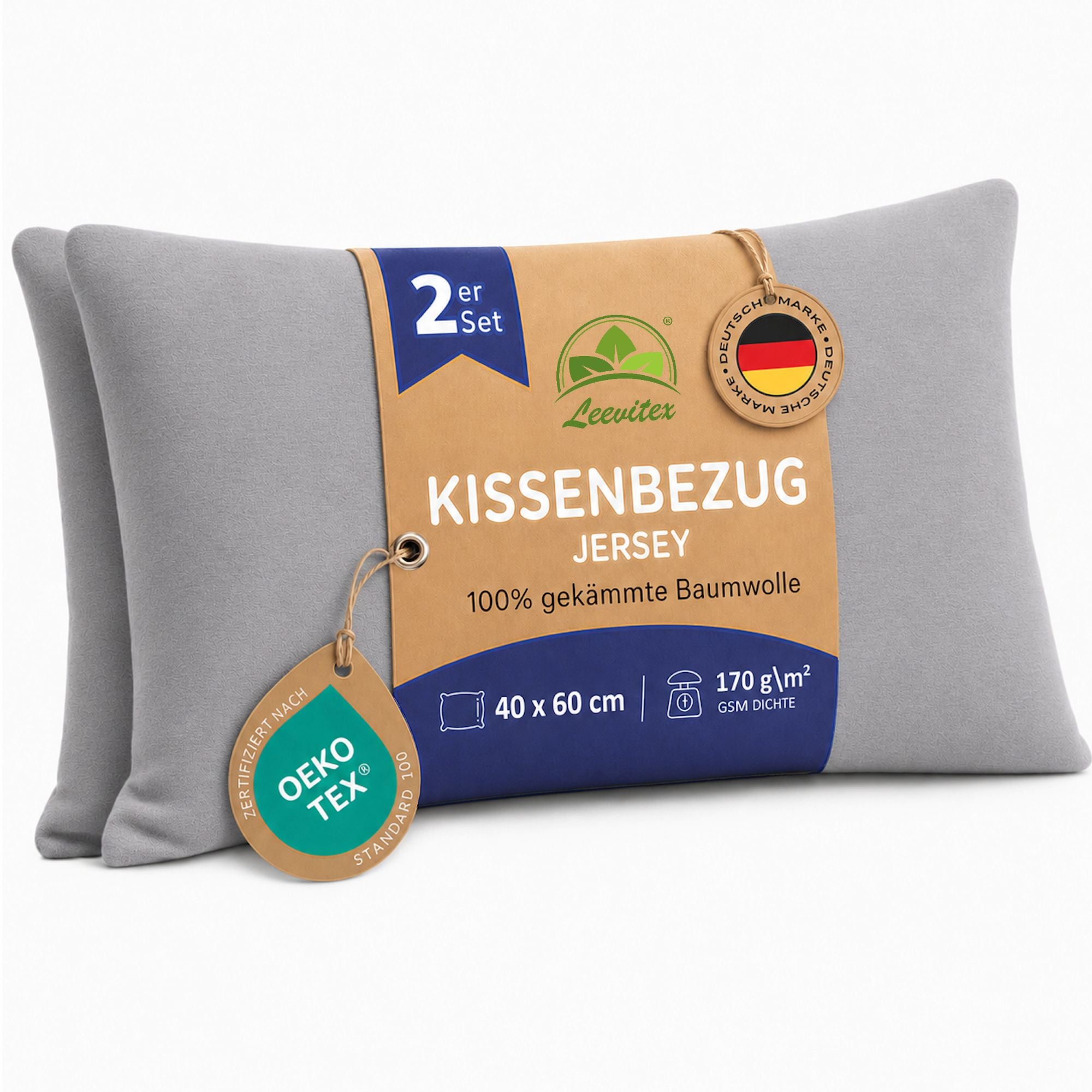 Kissenbezüge 2er Set 40x60 cm - 100% Baumwolle, stilvoll und gemütlich