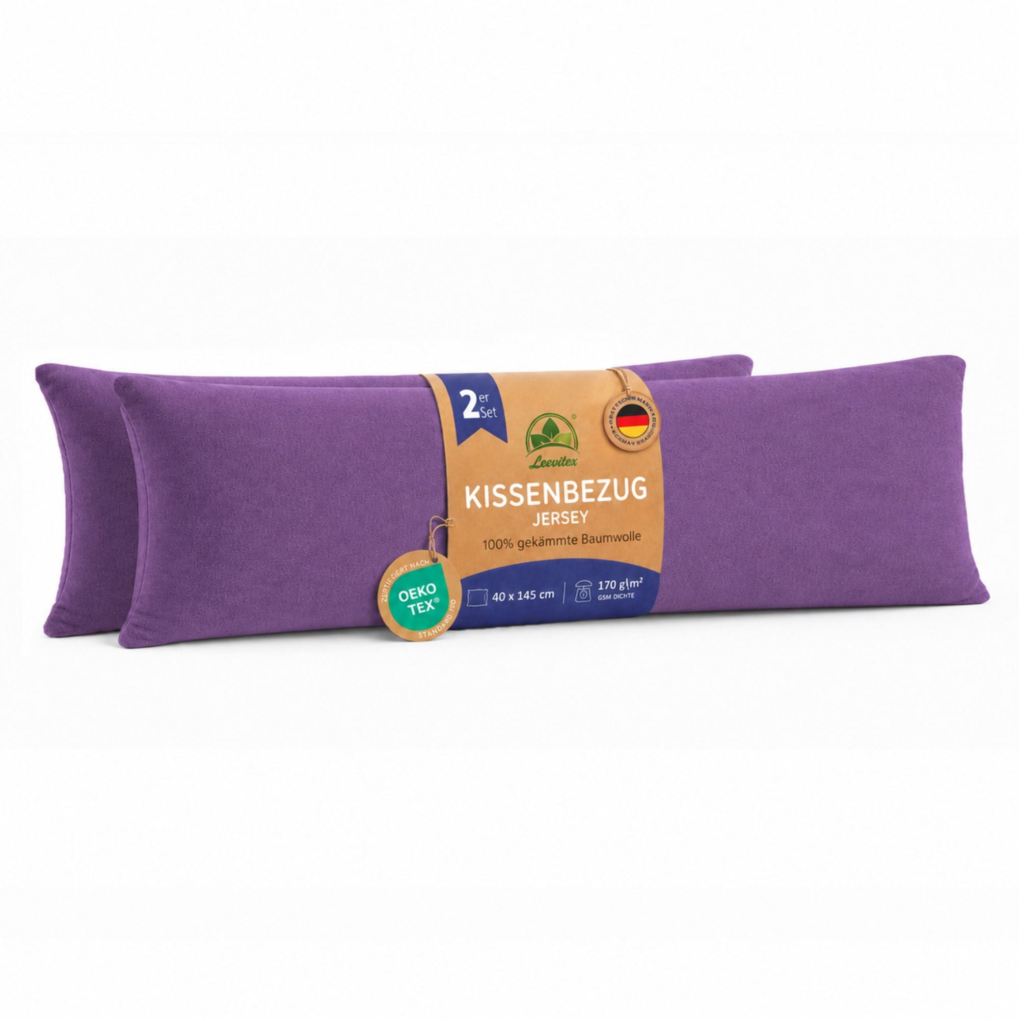 Kissenbezüge 2er Set 40x145 cm - 100% Baumwolle, stilvoll und gemütlich