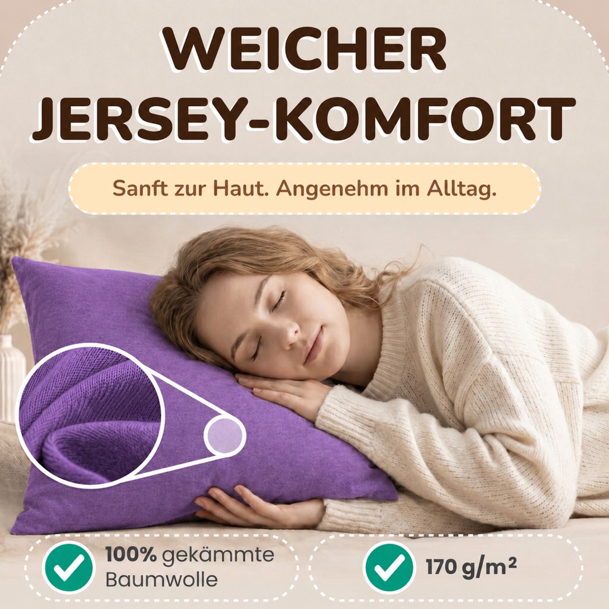 Kissenbezüge 2er Set 40x60 cm - 100% Baumwolle, stilvoll und gemütlich