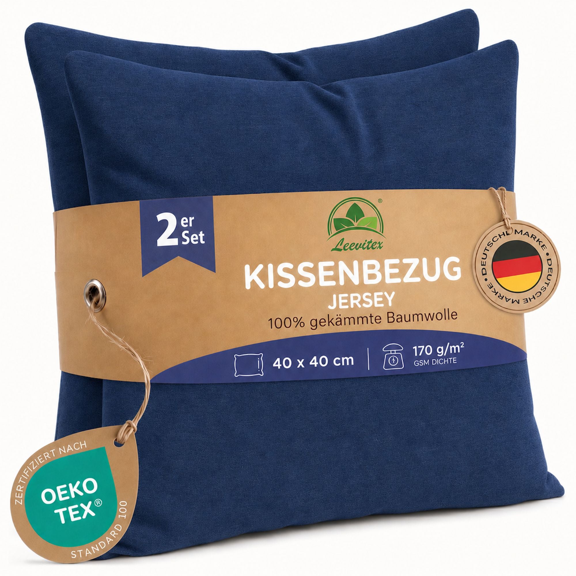 Kissenbezüge 2er Set 40x40 cm - 100% Baumwolle, stilvoll und gemütlich