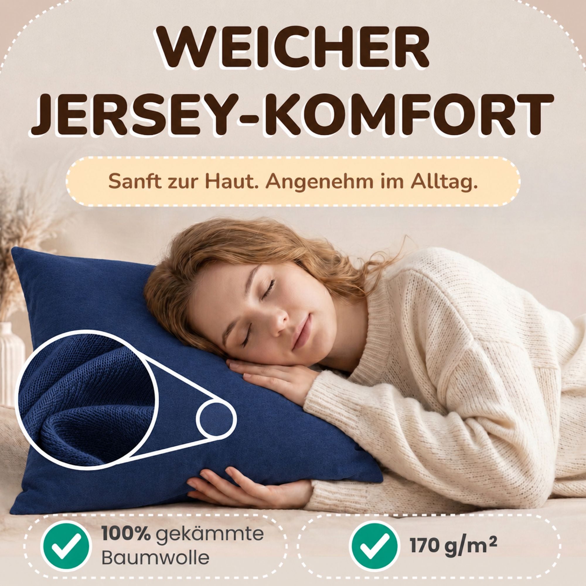 Kissenbezüge 2er Set 40x60 cm - 100% Baumwolle, stilvoll und gemütlich