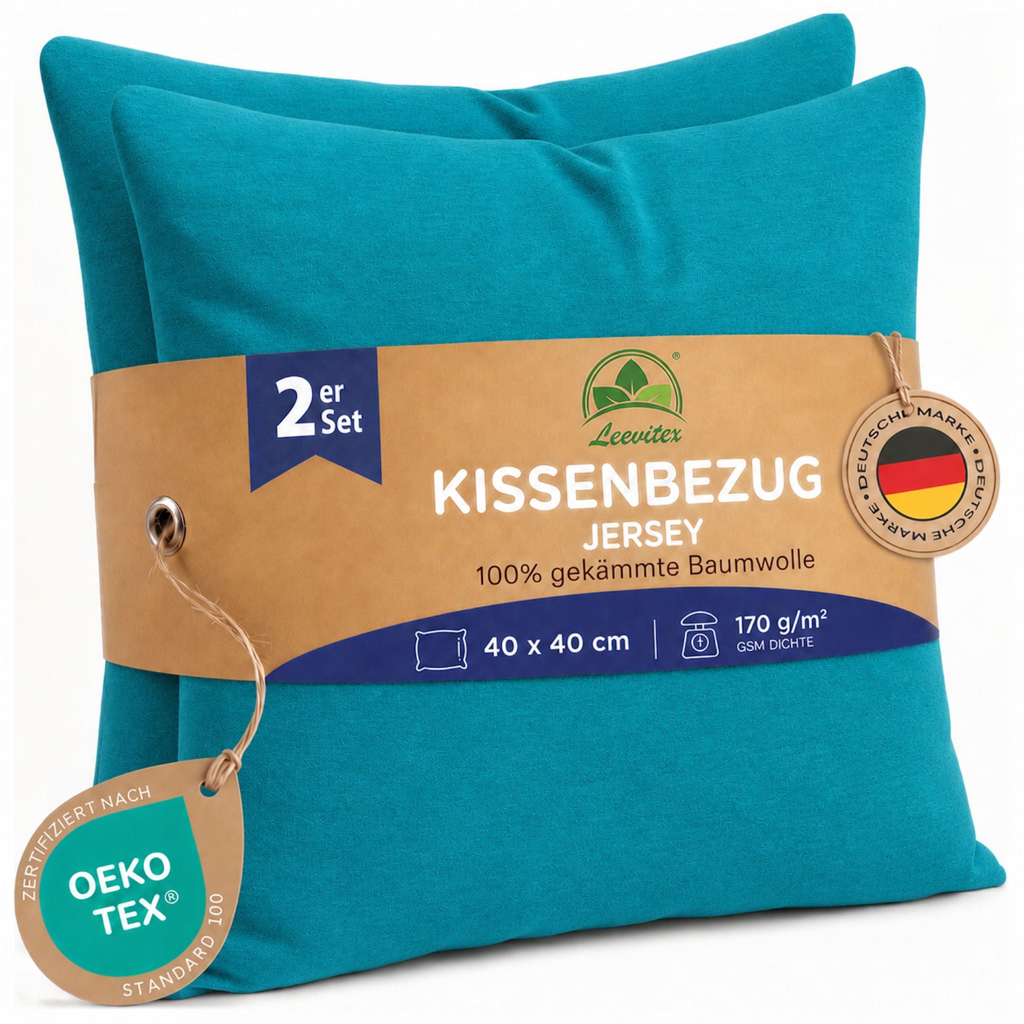 Kissenbezüge 2er Set 40x40 cm - 100% Baumwolle, stilvoll und gemütlich