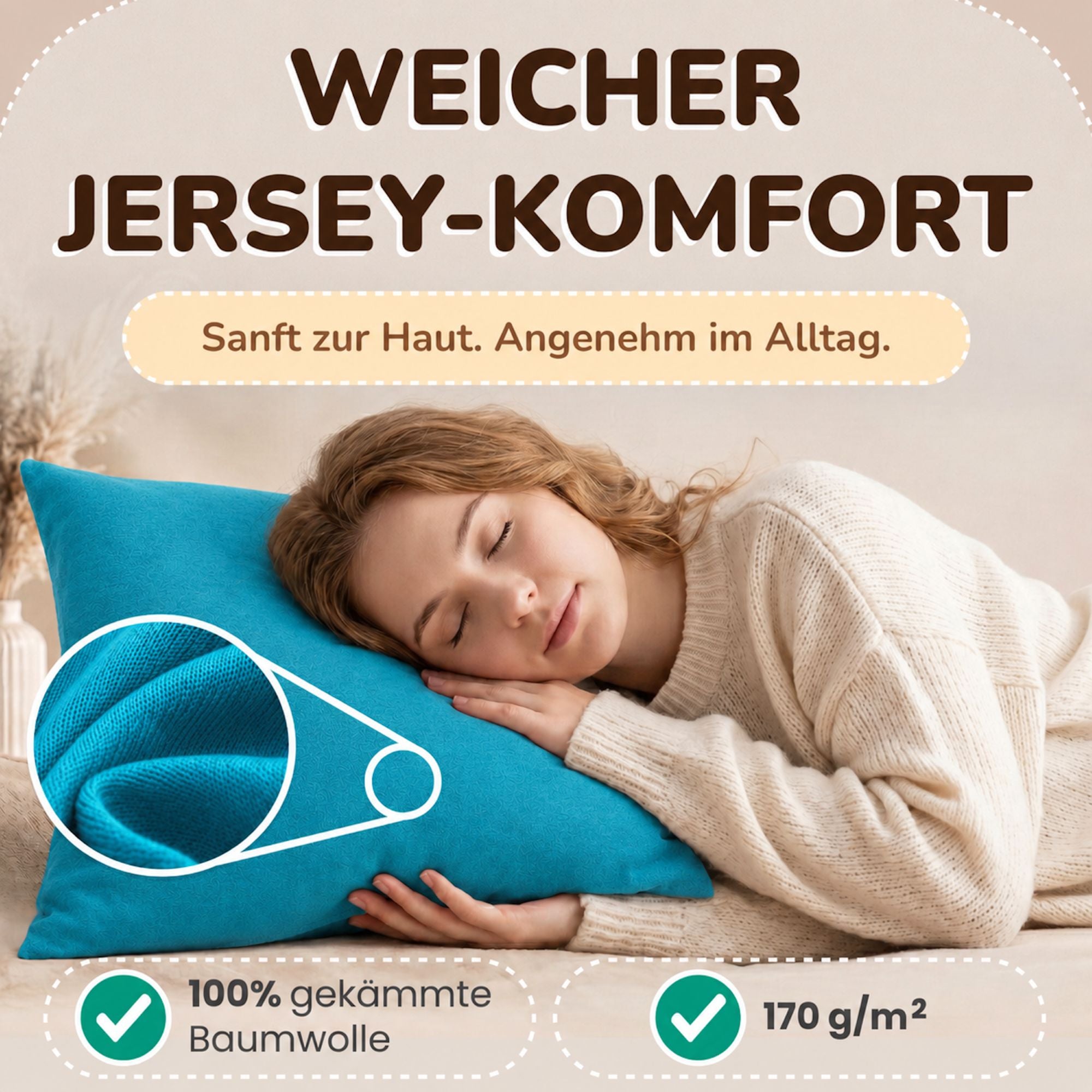 Kissenbezüge 2er Set 40x60 cm - 100% Baumwolle, stilvoll und gemütlich