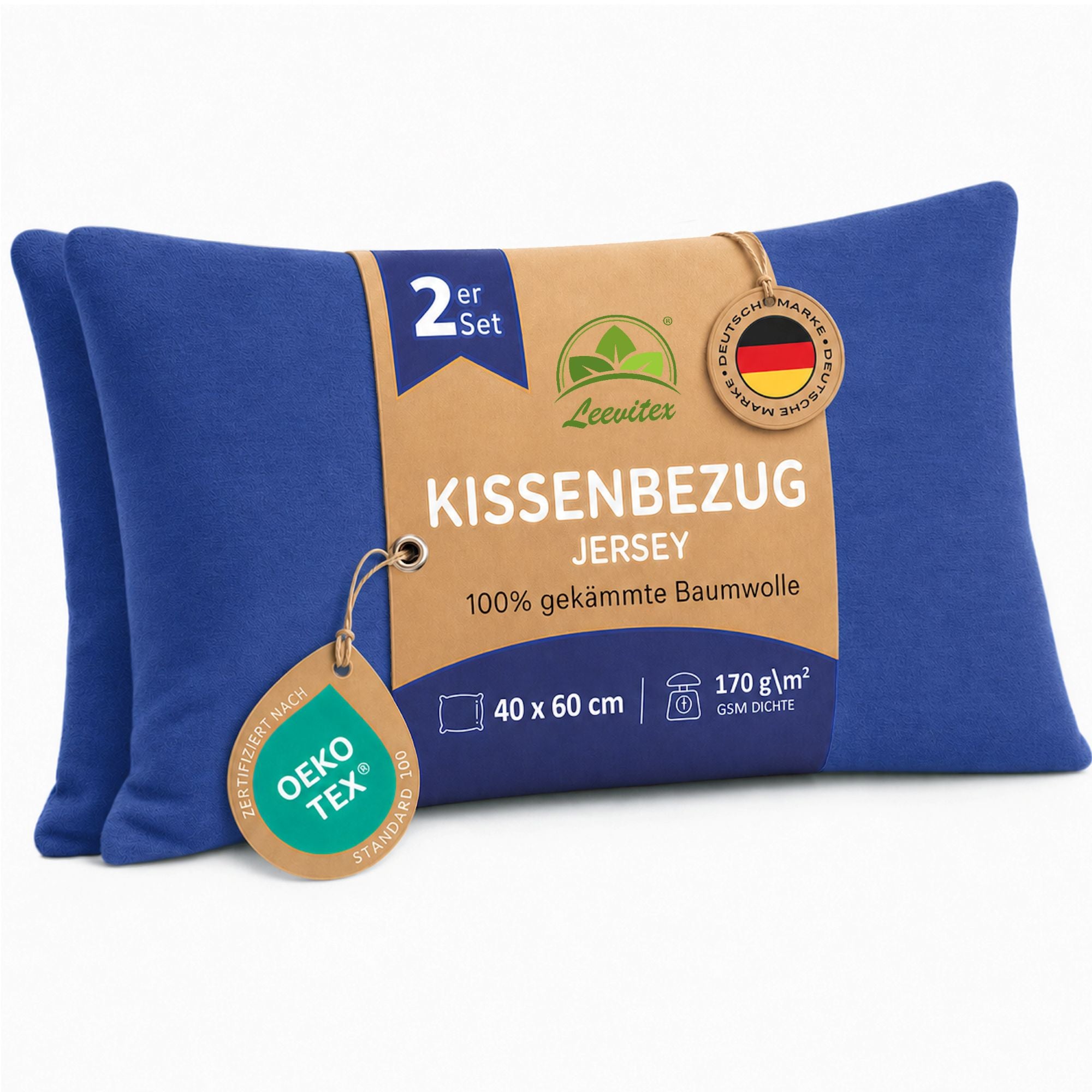 Kissenbezüge 2er Set 40x60 cm - 100% Baumwolle, stilvoll und gemütlich