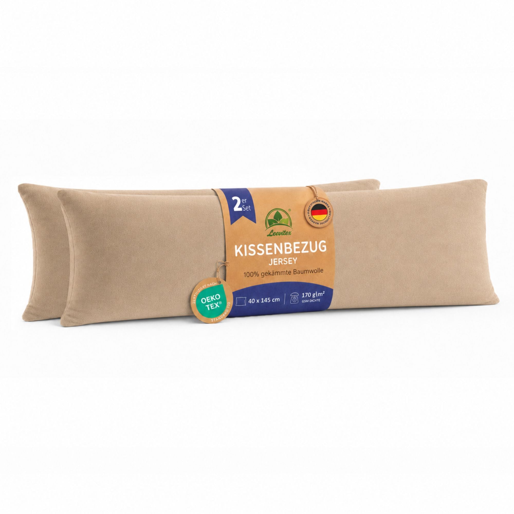 Kissenbezüge 2er Set 40x145 cm - 100% Baumwolle, stilvoll und gemütlich