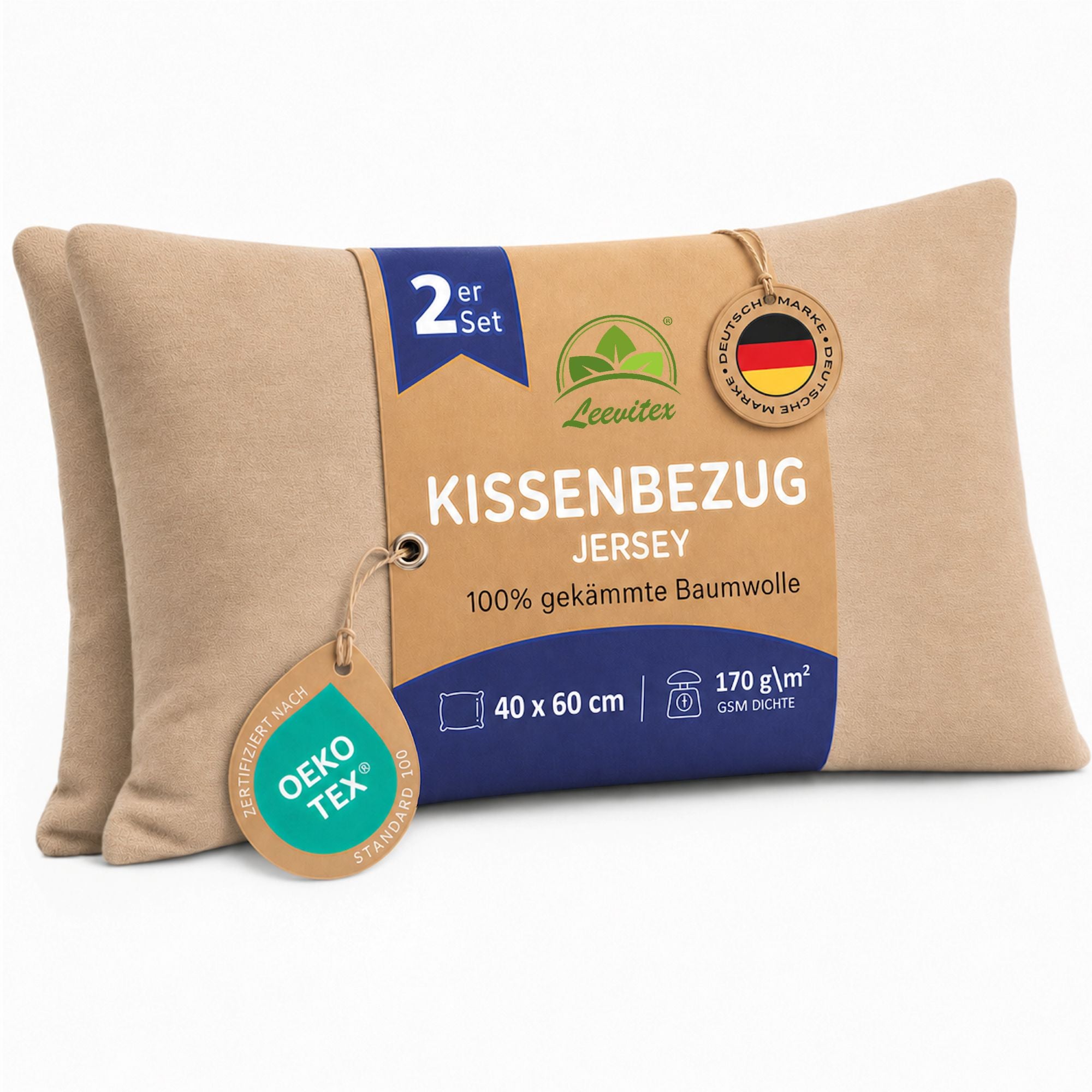 Kissenbezüge 2er Set 40x60 cm - 100% Baumwolle, stilvoll und gemütlich