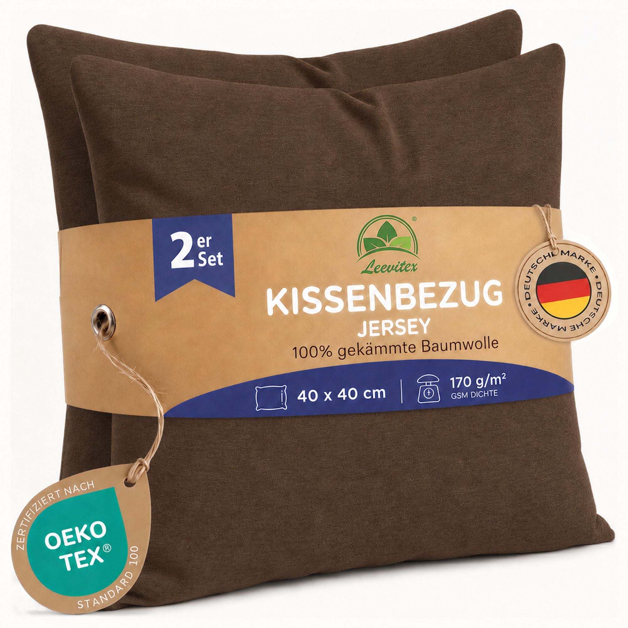 Kissenbezüge 2er Set 40x40 cm - 100% Baumwolle, stilvoll und gemütlich