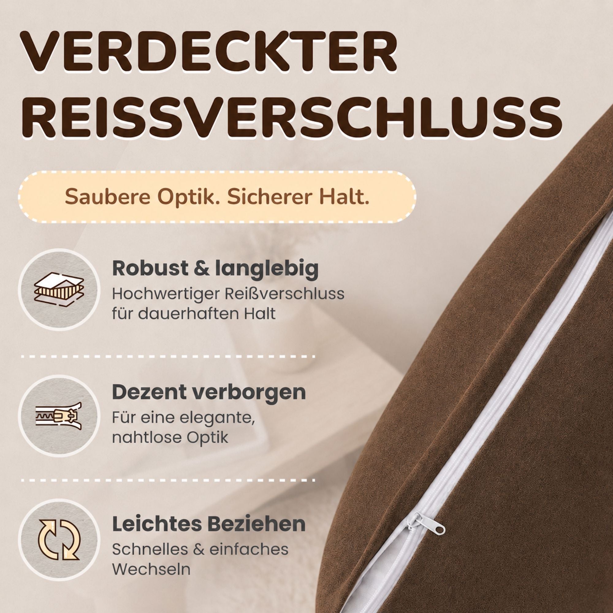 Kissenbezüge 2er Set 40x40 cm - 100% Baumwolle, stilvoll und gemütlich
