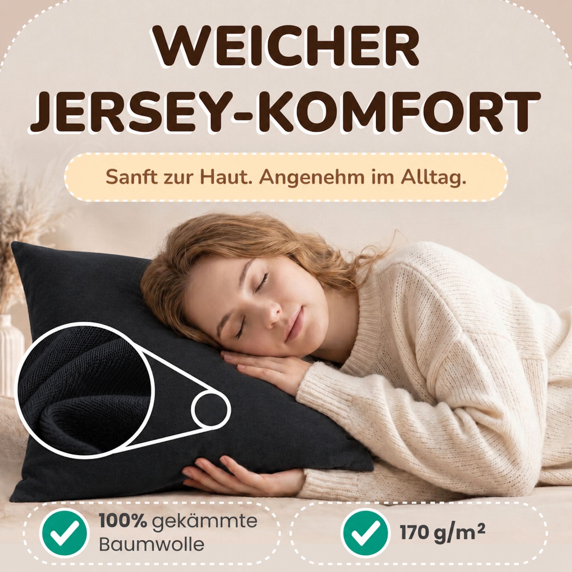 Kissenbezüge 2er Set 40x60 cm - 100% Baumwolle, stilvoll und gemütlich