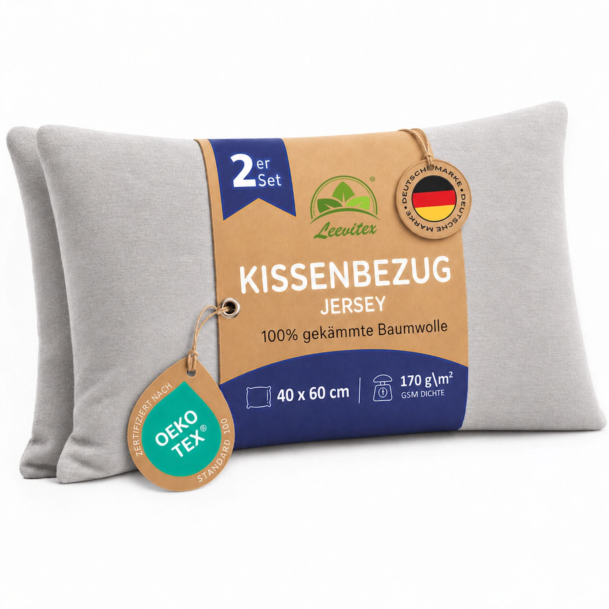 Kissenbezüge 2er Set 40x60 cm - 100% Baumwolle, stilvoll und gemütlich