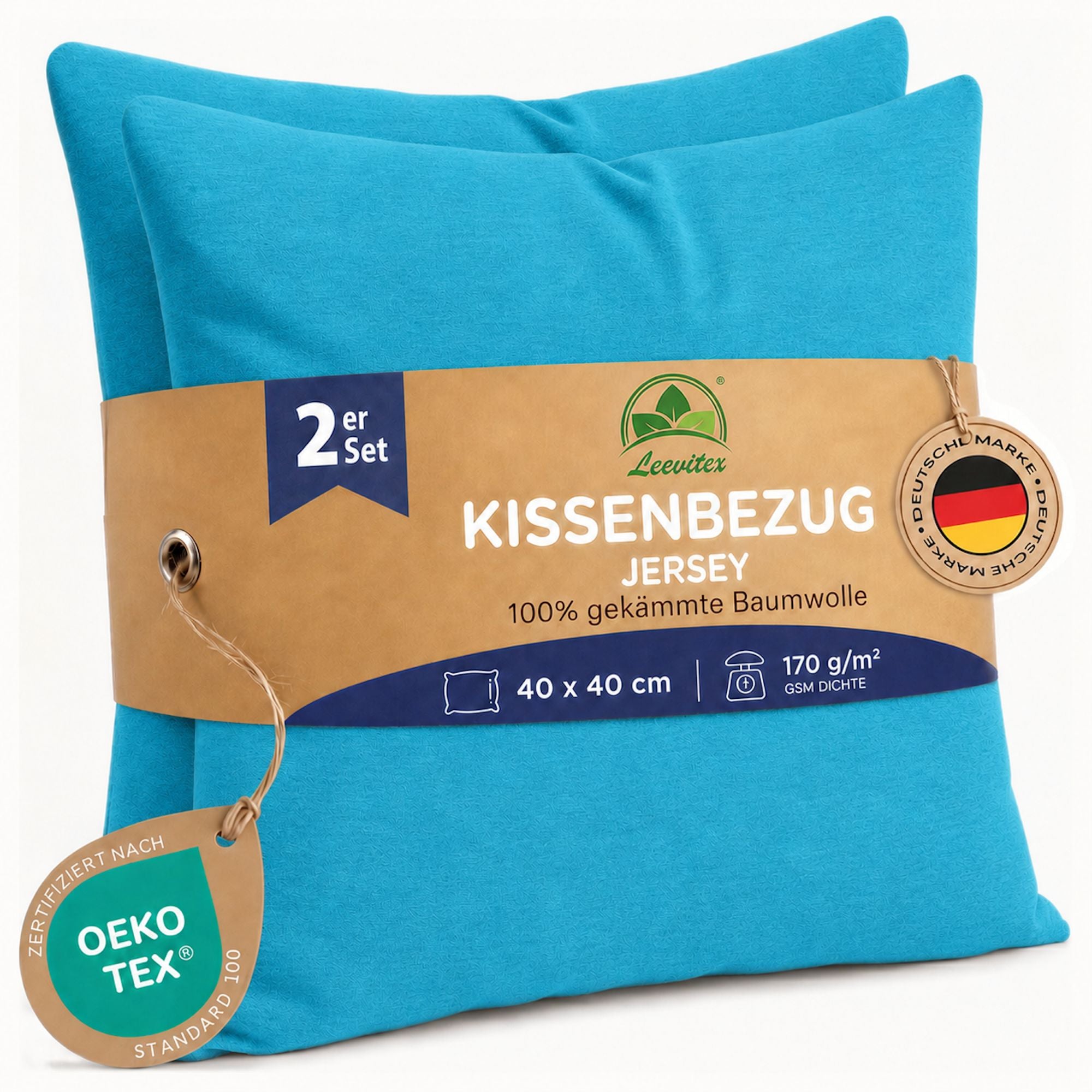 Kissenbezüge 2er Set 40x40 cm - 100% Baumwolle, stilvoll und gemütlich