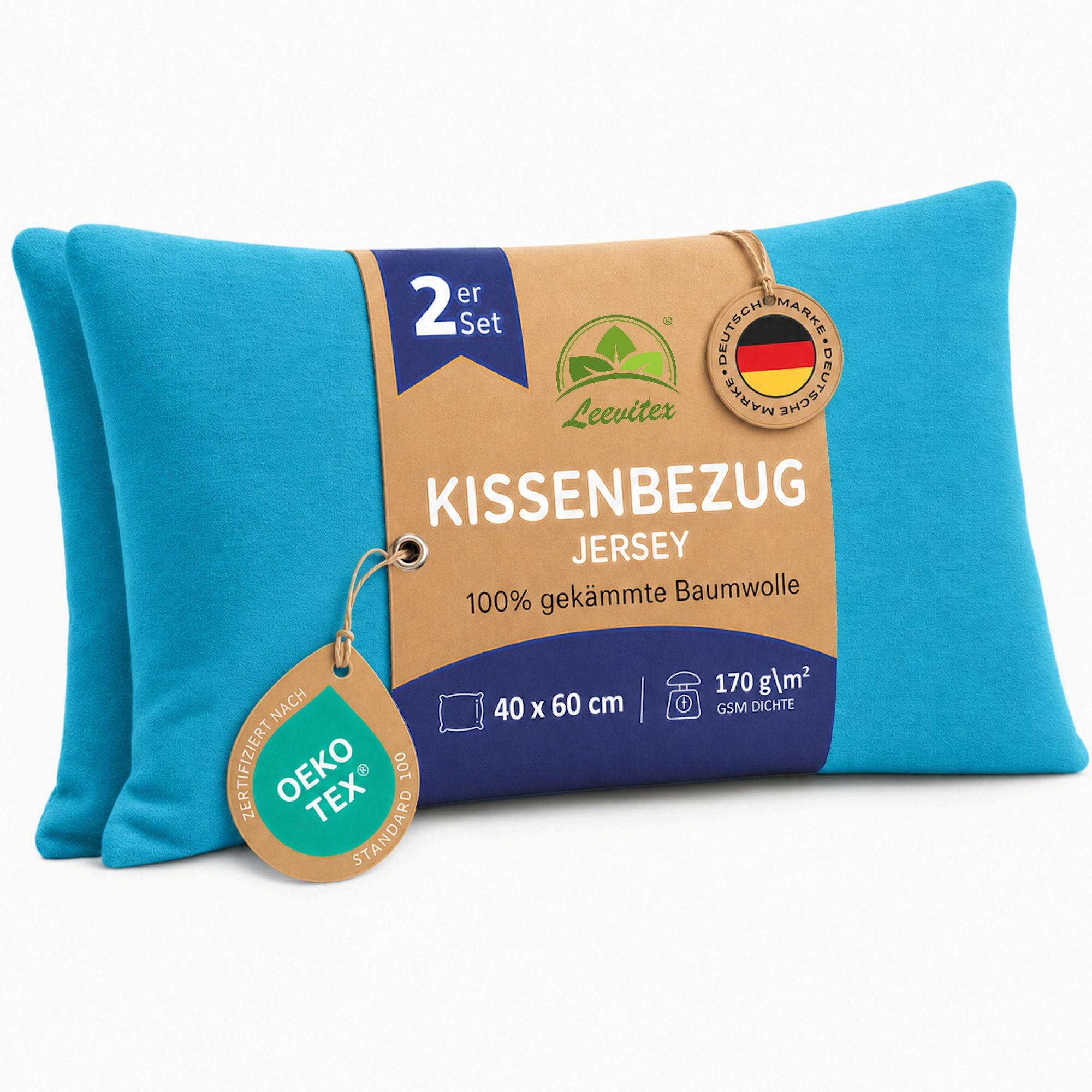 Kissenbezüge 2er Set 40x60 cm - 100% Baumwolle, stilvoll und gemütlich