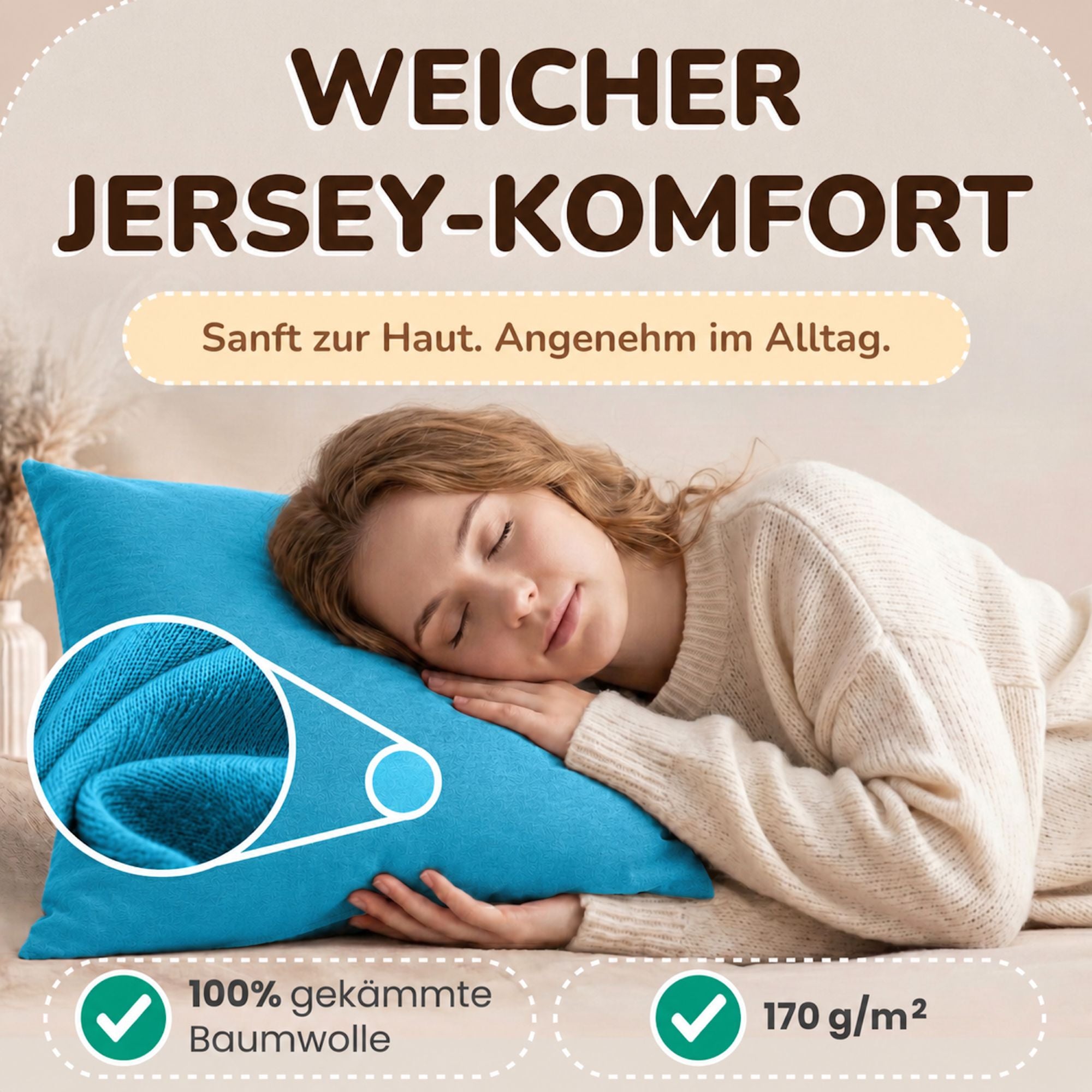 Kissenbezüge 2er Set 40x40 cm - 100% Baumwolle, stilvoll und gemütlich