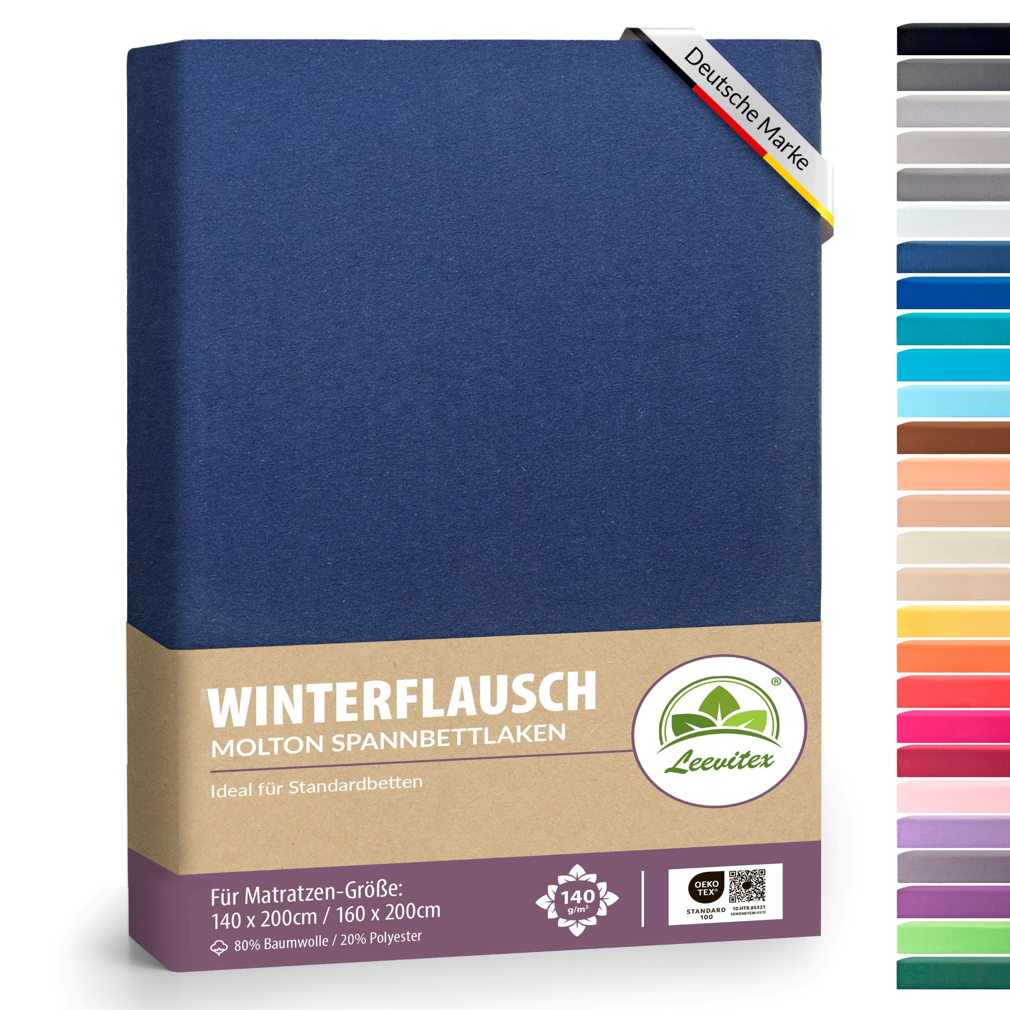 Winterspannbettlaken für 140x200 bis 160x200 cm