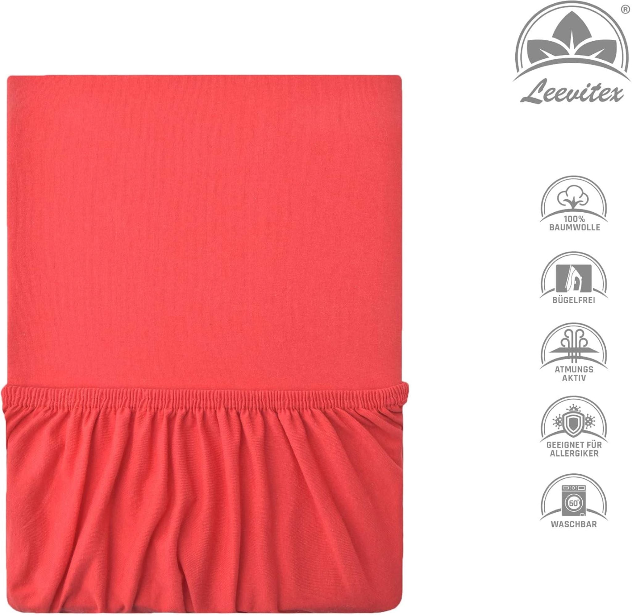 Kinderspannbettlaken von Leevitex im 2er Pack – 100% Jersey-Baumwolle, 70 x 140 cm