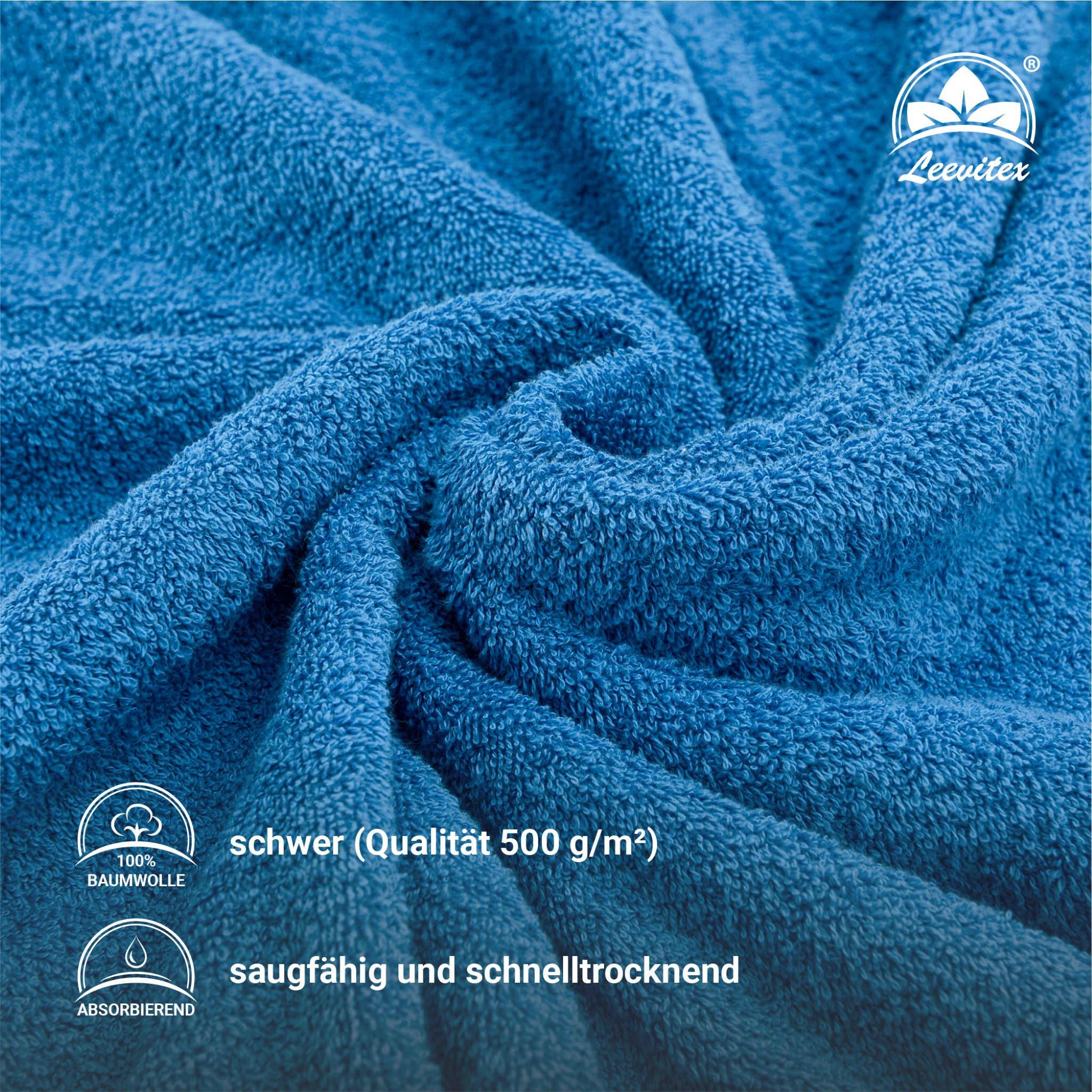 Saunatücher aus 100% Baumwolle im 1er Set – 80 x 200 cm, weich und saugfähig