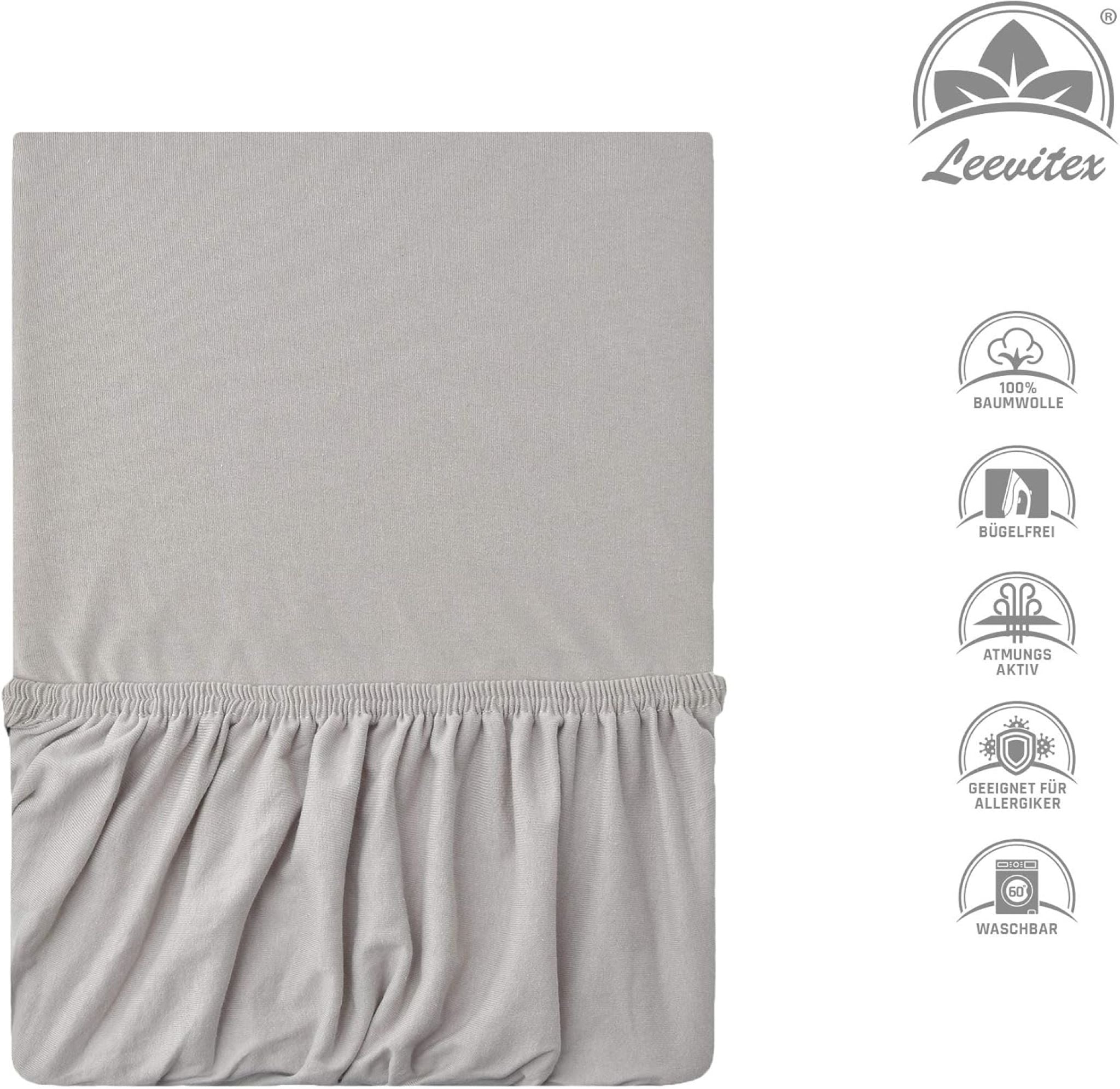 Kinderspannbettlaken von Leevitex im 2er Pack – 100% Jersey-Baumwolle, 70 x 140 cm