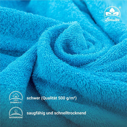 Handtücher von Leevitex – 4er Set, 100% Baumwolle, 50 x 100 cm, weich und saugfähig