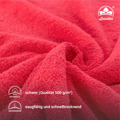 Handtücher von Leevitex – 4er Set, 100% Baumwolle, 50 x 100 cm, weich und saugfähig