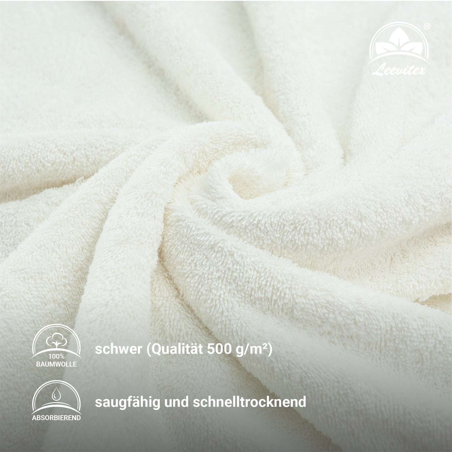 Handtücher von Leevitex – 4er Set, 100% Baumwolle, 50 x 100 cm, weich und saugfähig