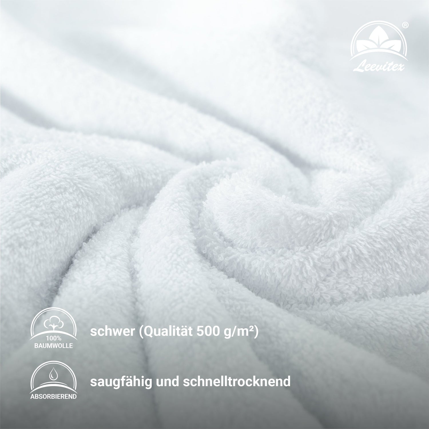 Handtücher von Leevitex – 4er Set, 100% Baumwolle, 50 x 100 cm, weich und saugfähig