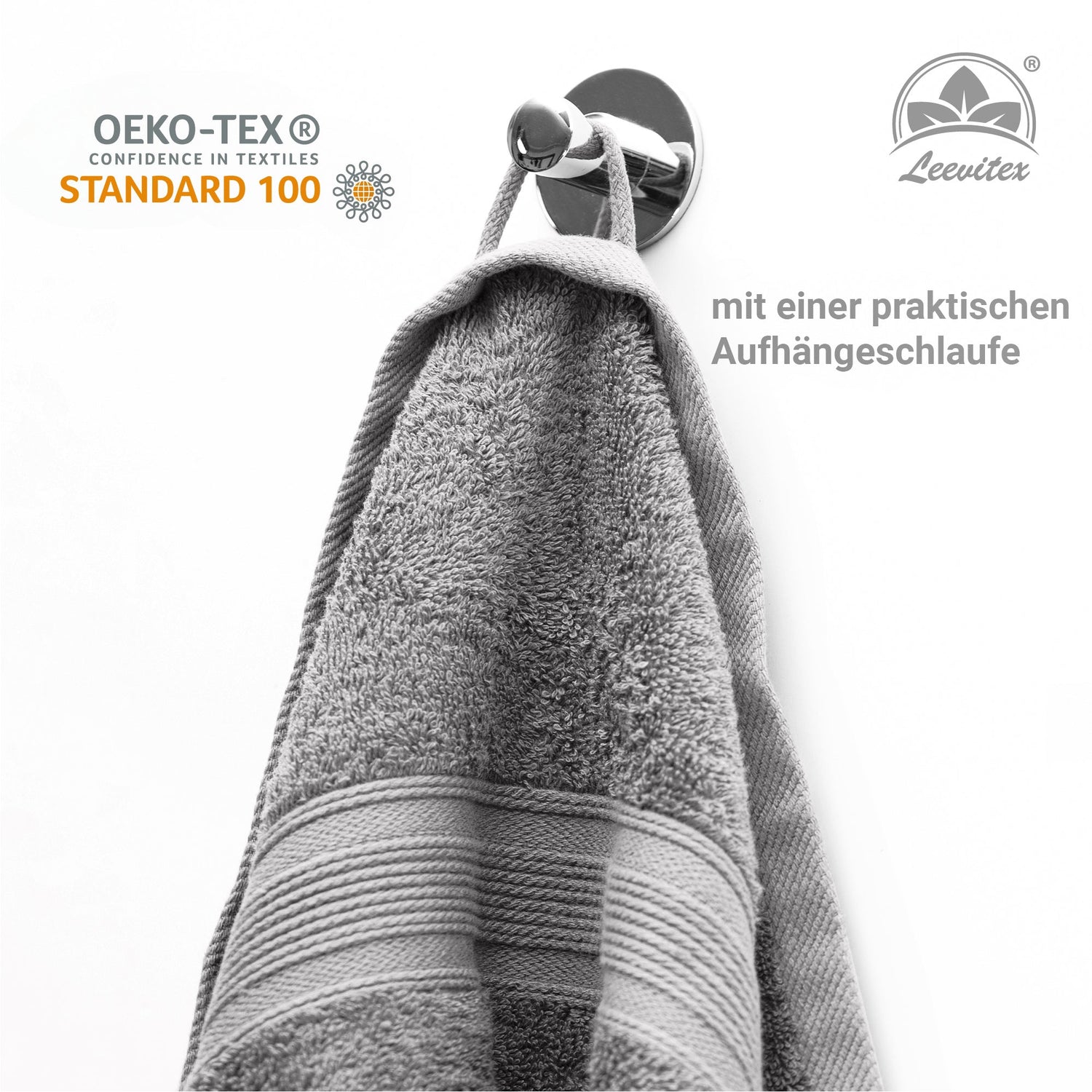 Handtücher von Leevitex – 4er Set, 100% Baumwolle, 50 x 100 cm, weich und saugfähig