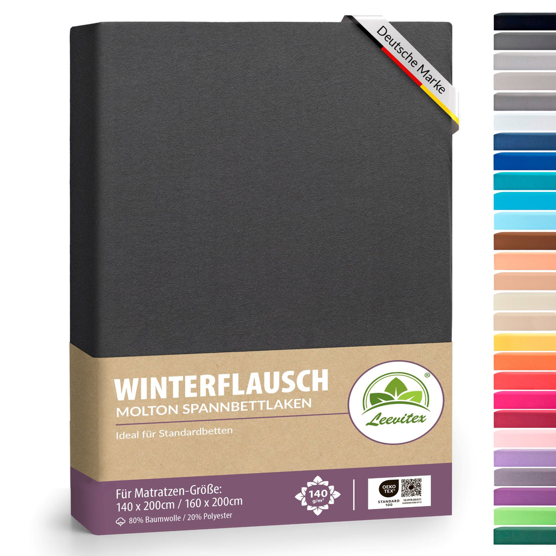 Winterspannbettlaken für 140x200 bis 160x200 cm