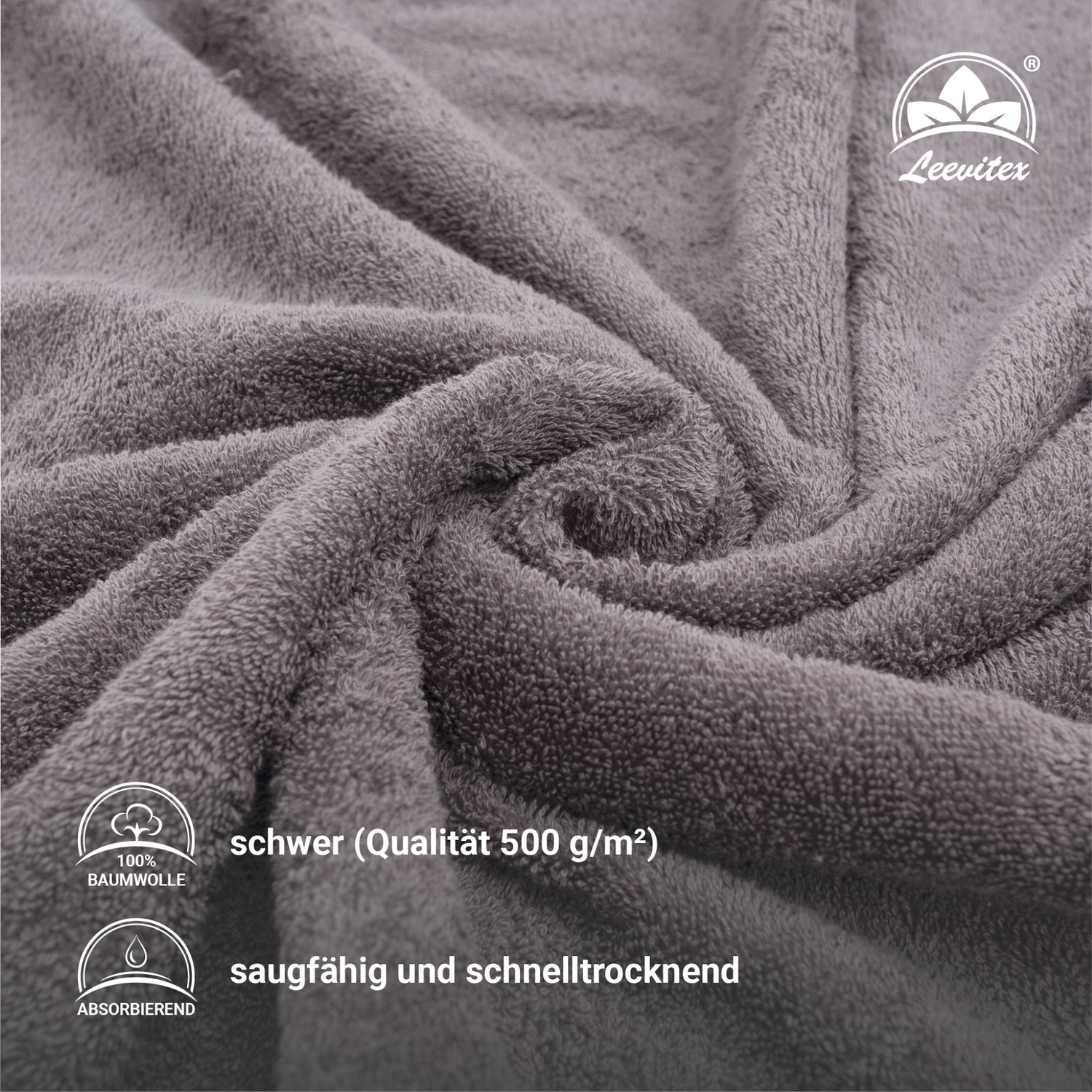 Saunatücher aus 100% Baumwolle im 1er Set – 80 x 200 cm, weich und saugfähig