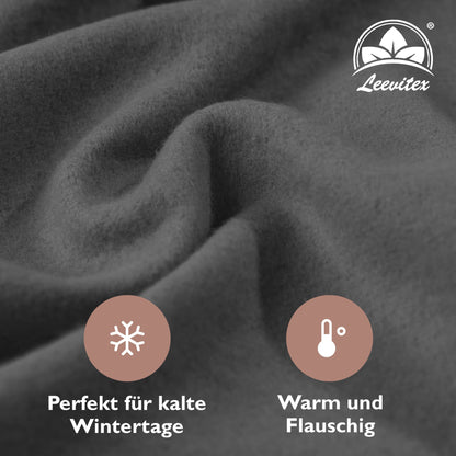 Winter-Spannbettlaken Anthrazit 180x200 cm Nahaufnahme flauschiger Stoff