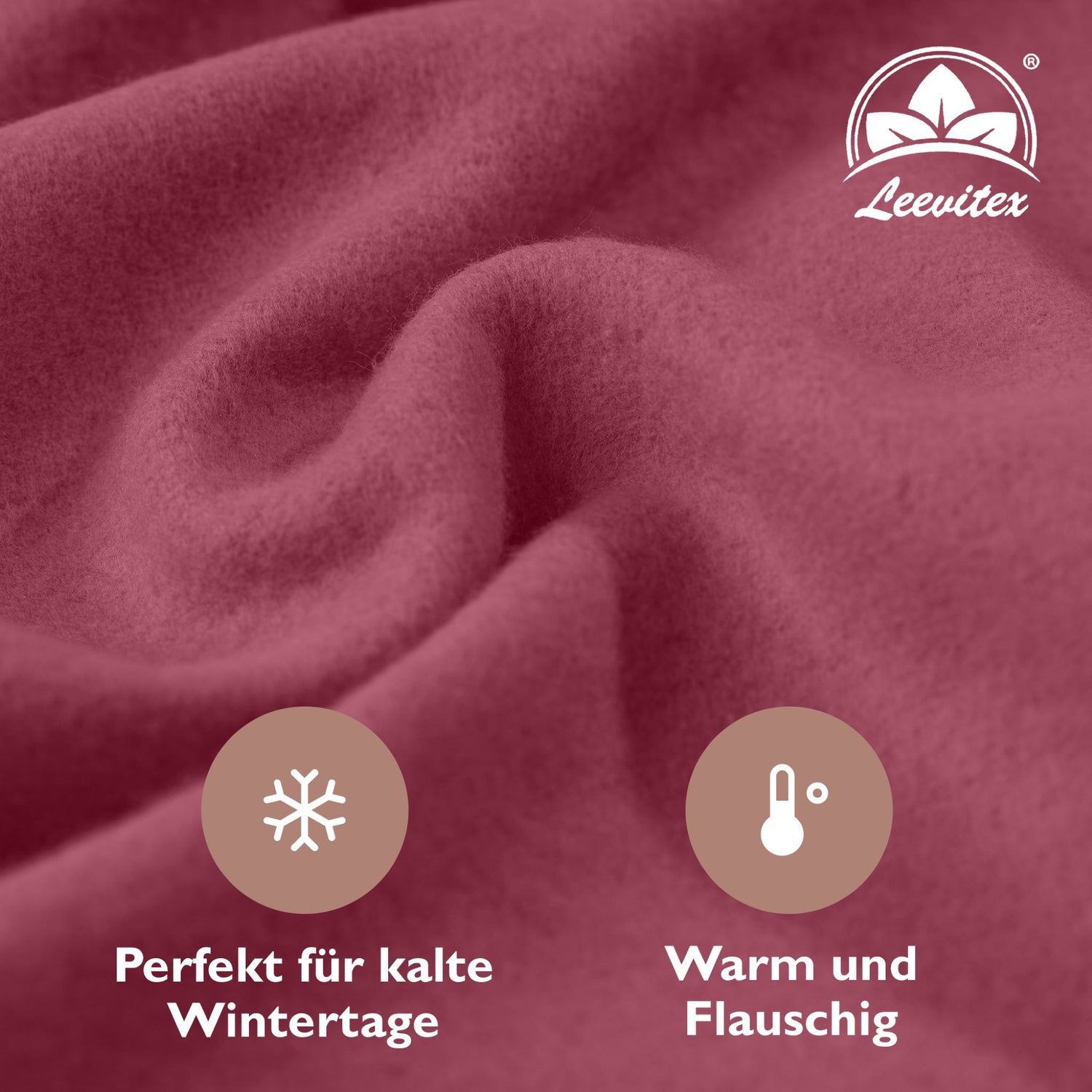 Winter-Spannbettlaken Bordeaux 200x200 cm Nahaufnahme flauschiger Stoff