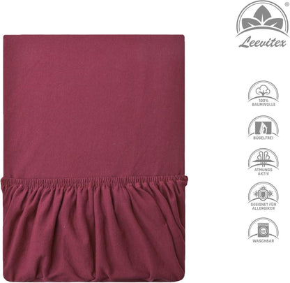 Kinderspannbettlaken von Leevitex im 2er Pack – 100% Jersey-Baumwolle, 70 x 140 cm