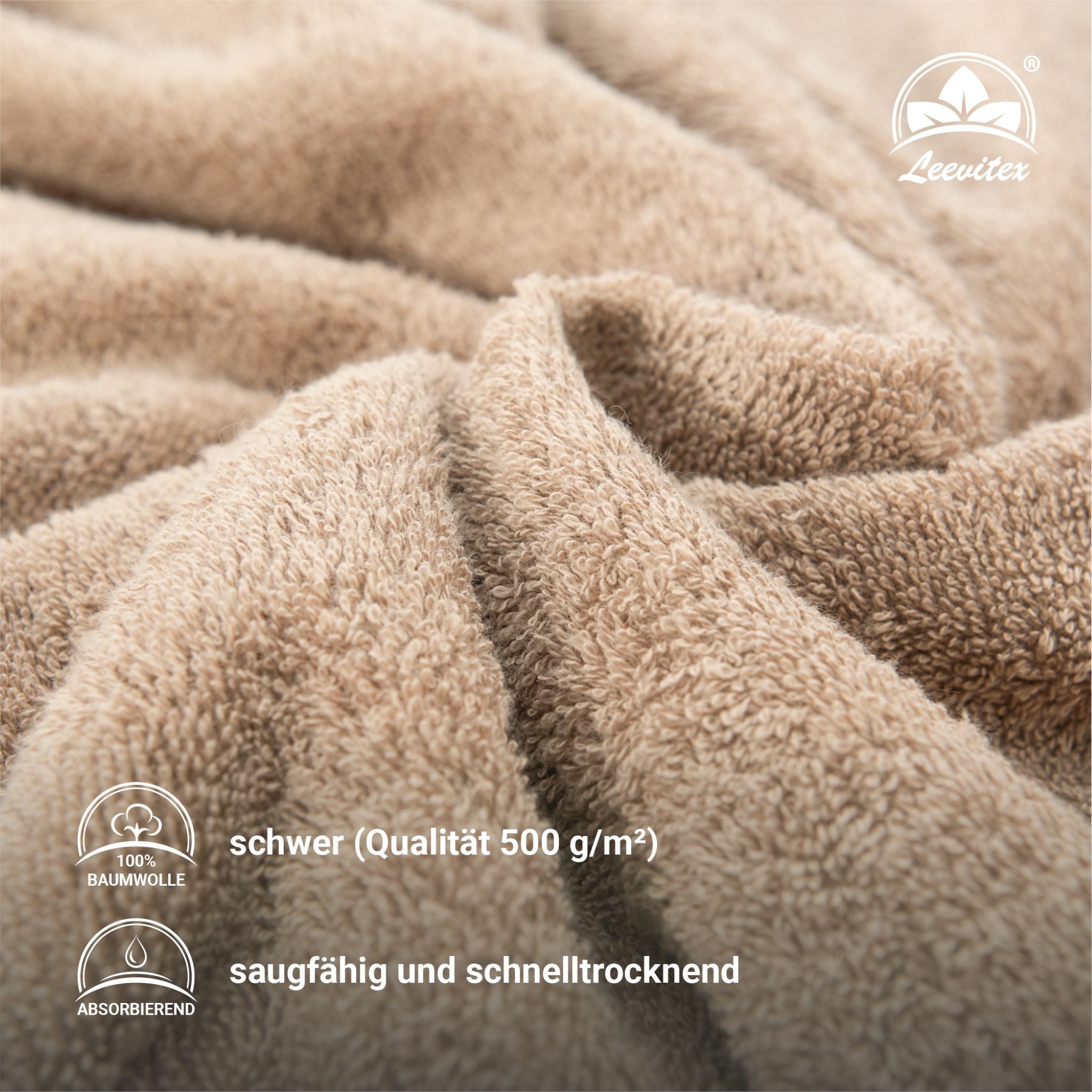 Saunatücher aus 100% Baumwolle im 1er Set – 80 x 200 cm, weich und saugfähig