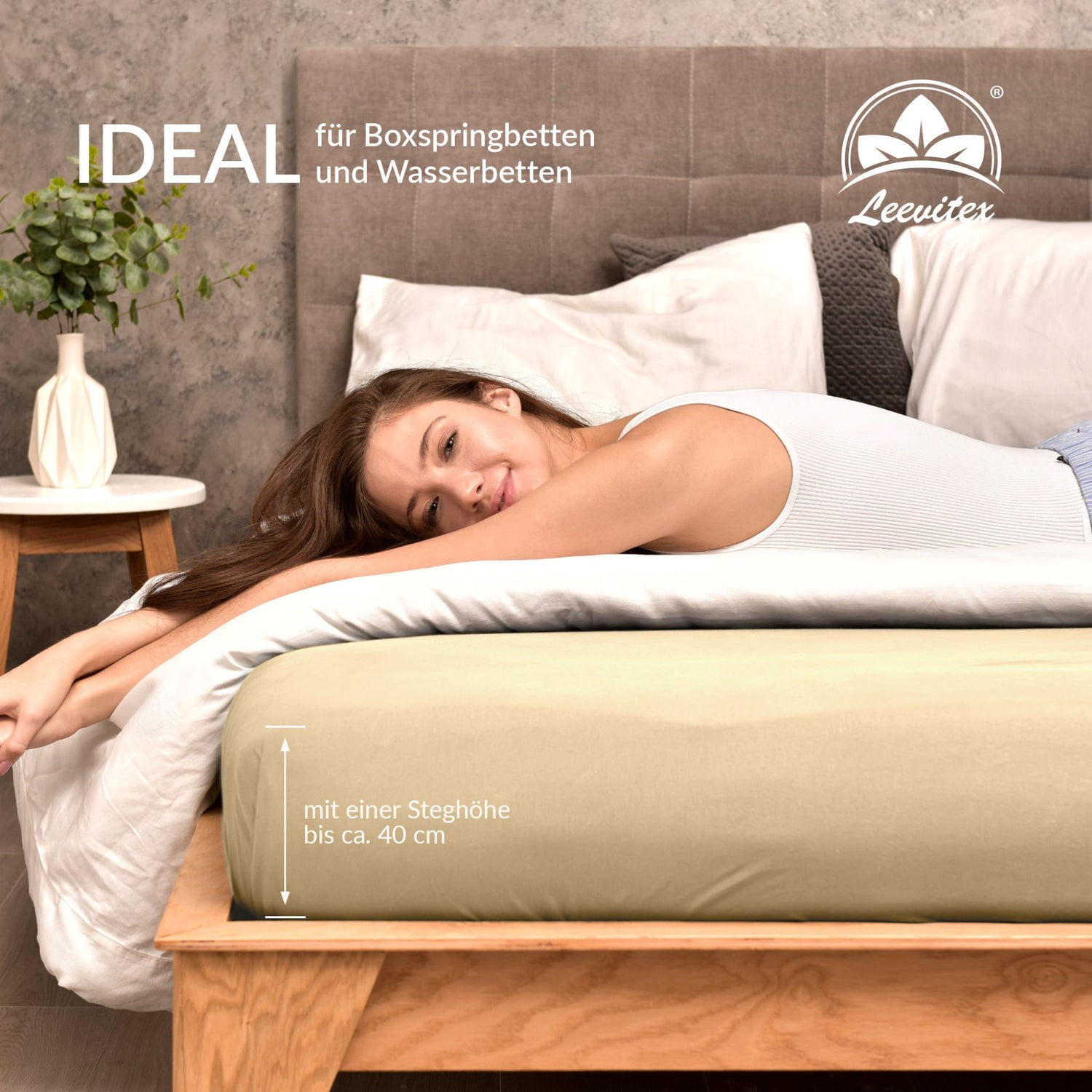Spannbettlaken für Boxspringbetten 180x200 bis 200x220 cm